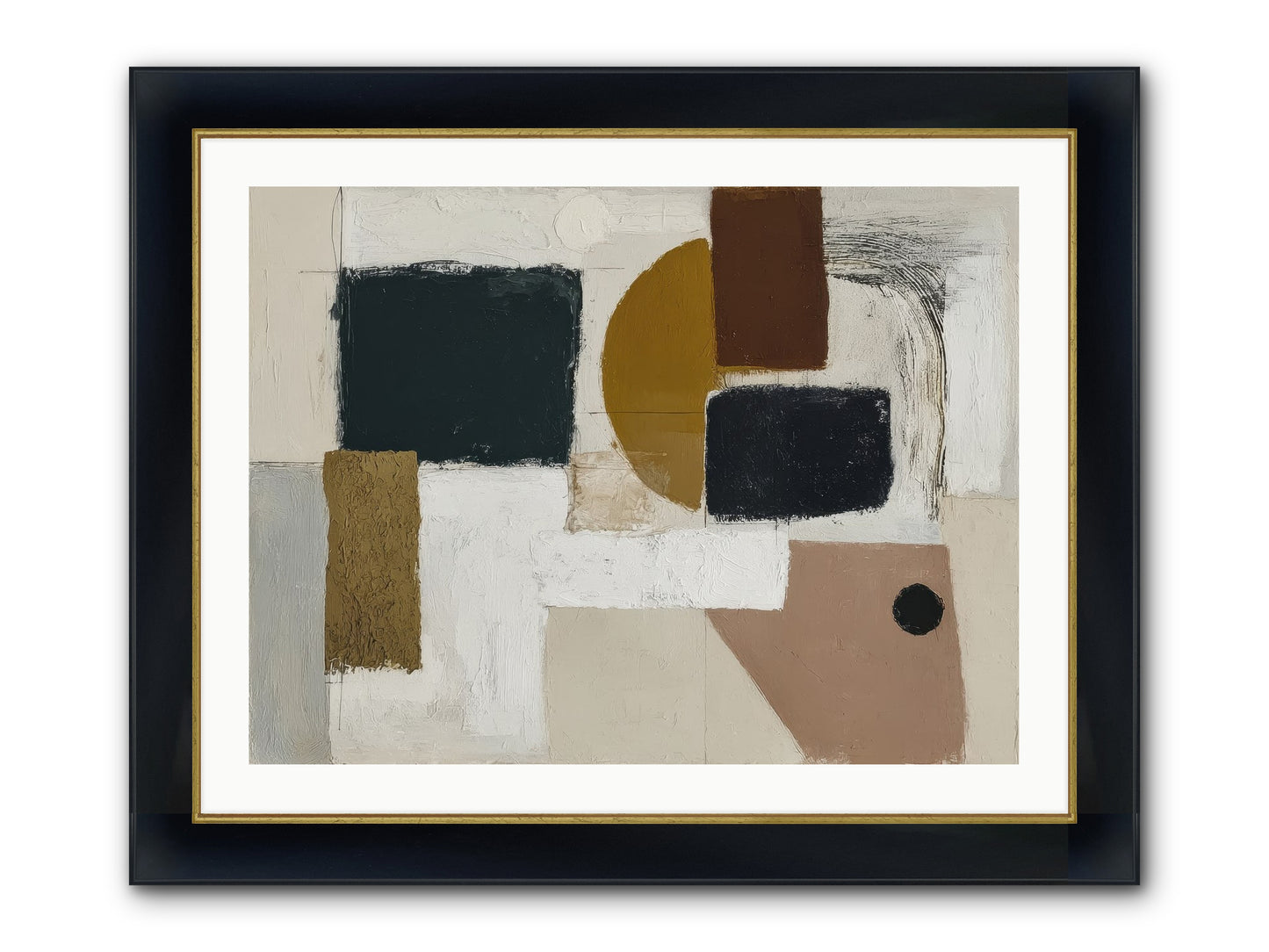 Invisible Thread Framed Print - Wide Black w/Gold 32x24