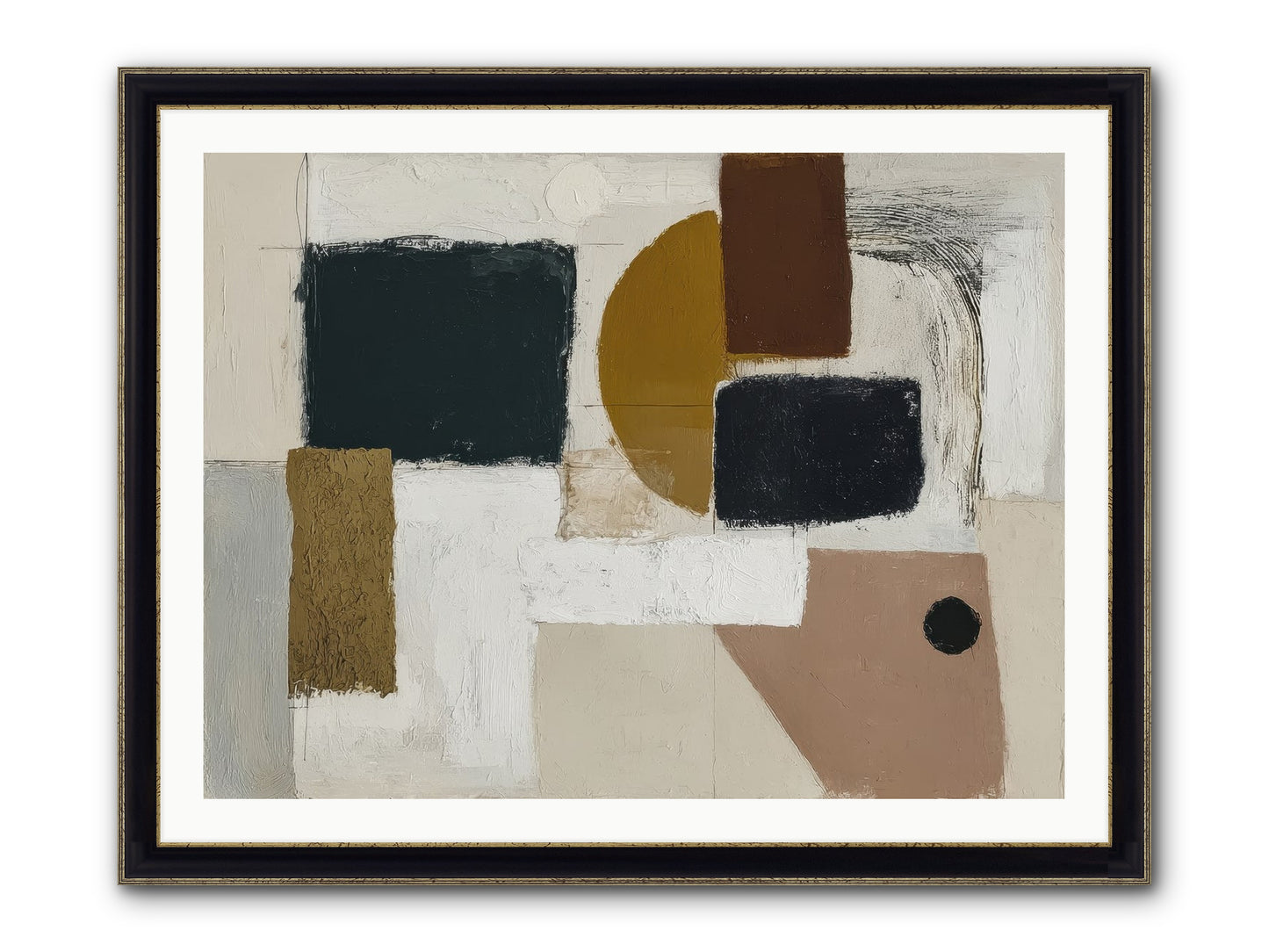 Invisible Thread Framed Print - Black & Gold 40x30