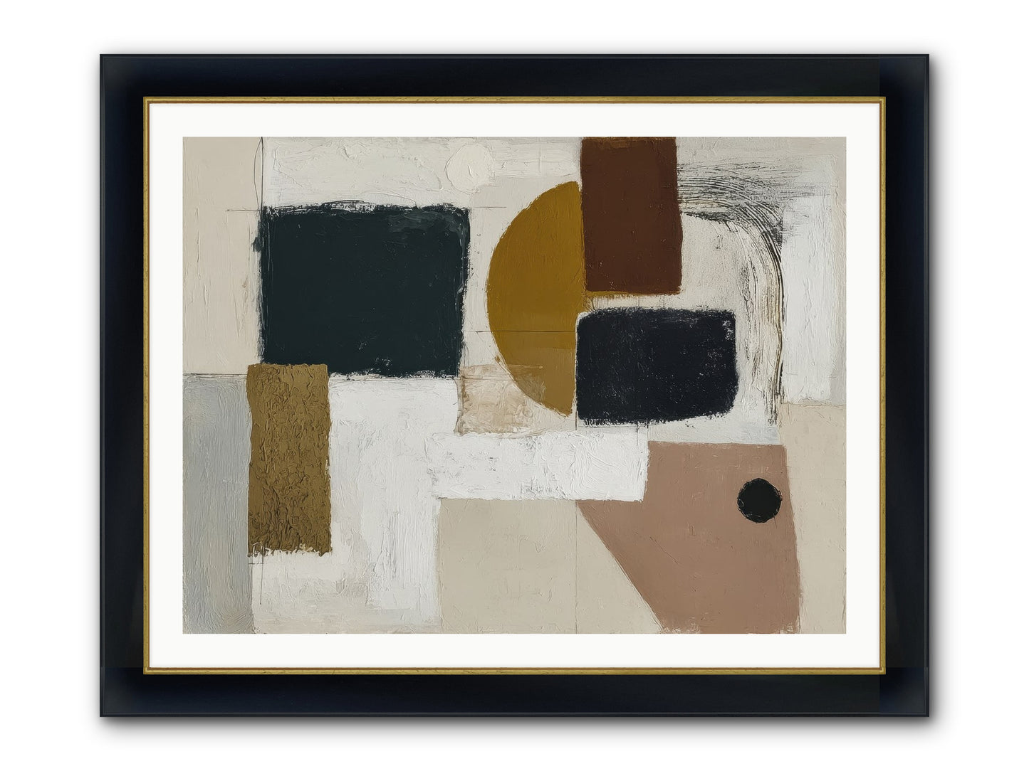 Invisible Thread Framed Print - Wide Black w/Gold 40x30