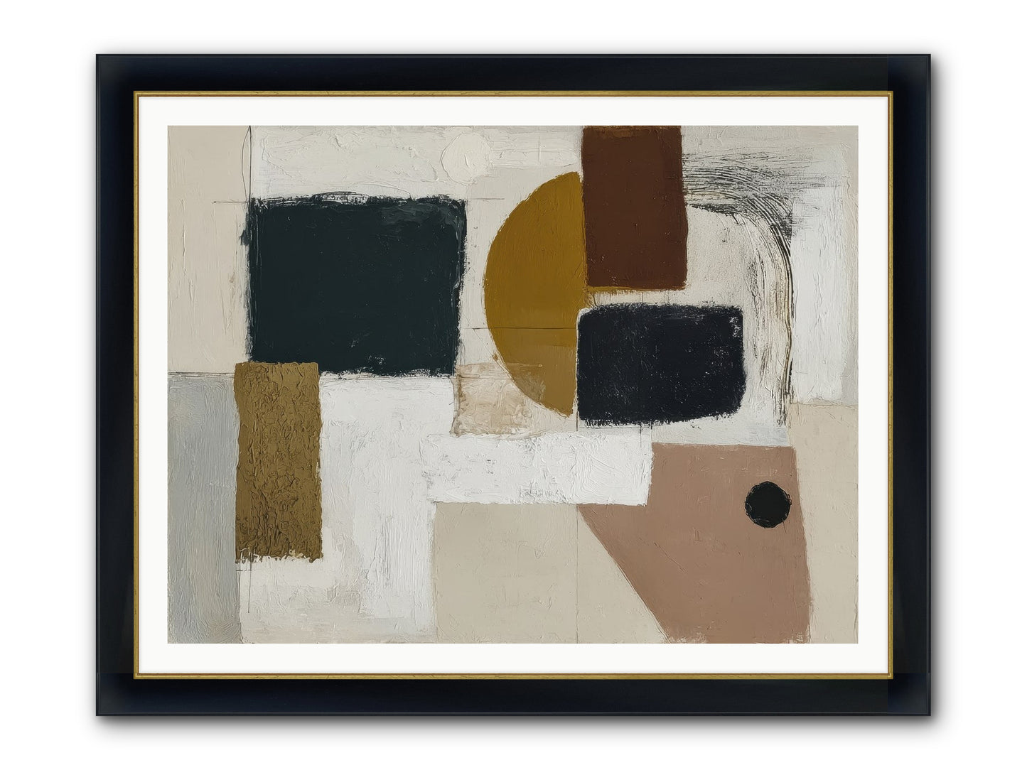 Invisible Thread Framed Print - Wide Black w/Gold 48x36