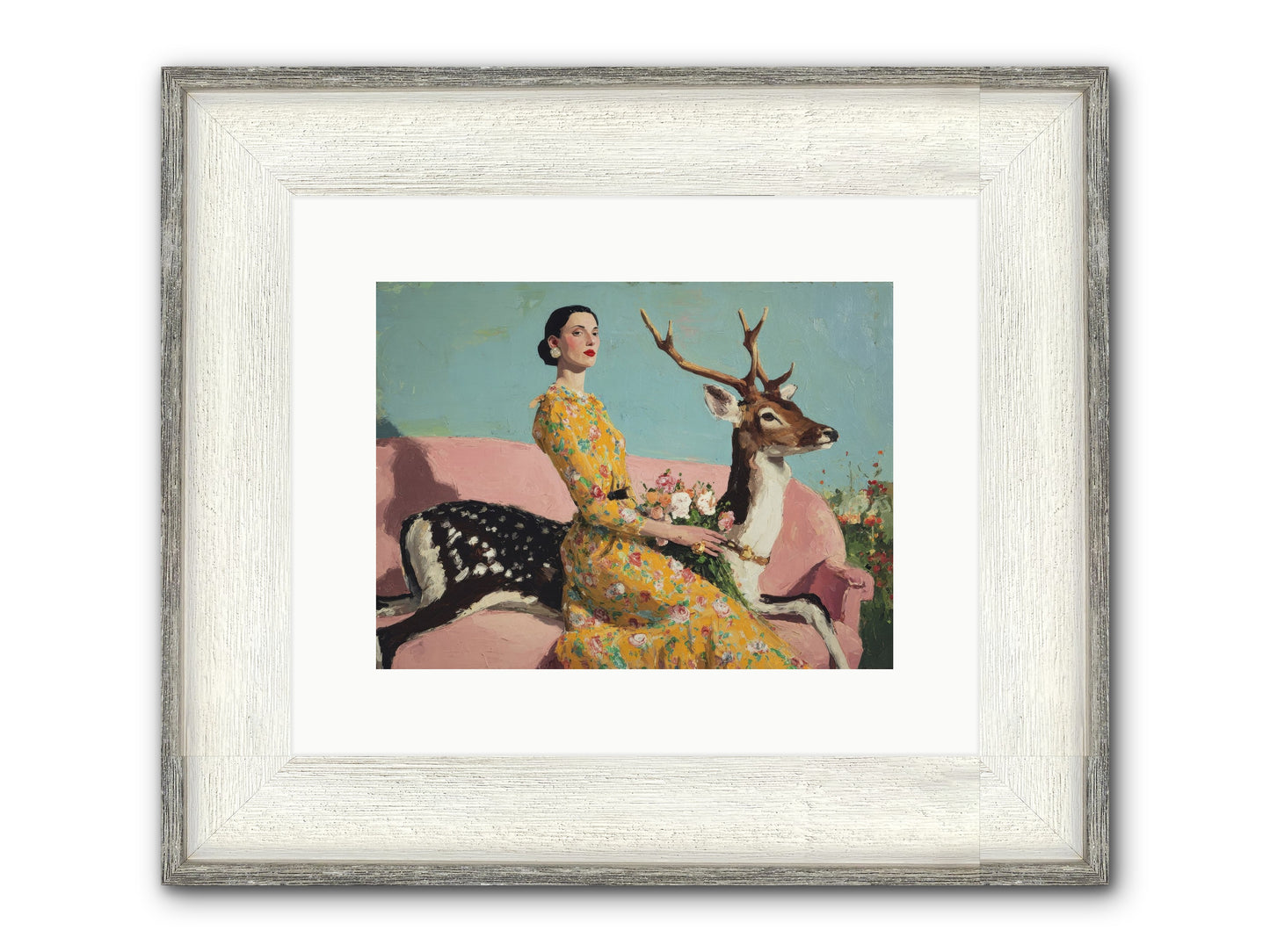 Iridescent Parlor Framed Print - Driftwood White 12x9
