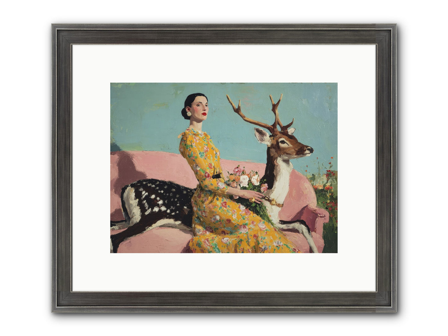 Iridescent Parlor Framed Print - Slimwoods Black/Silver 12x9