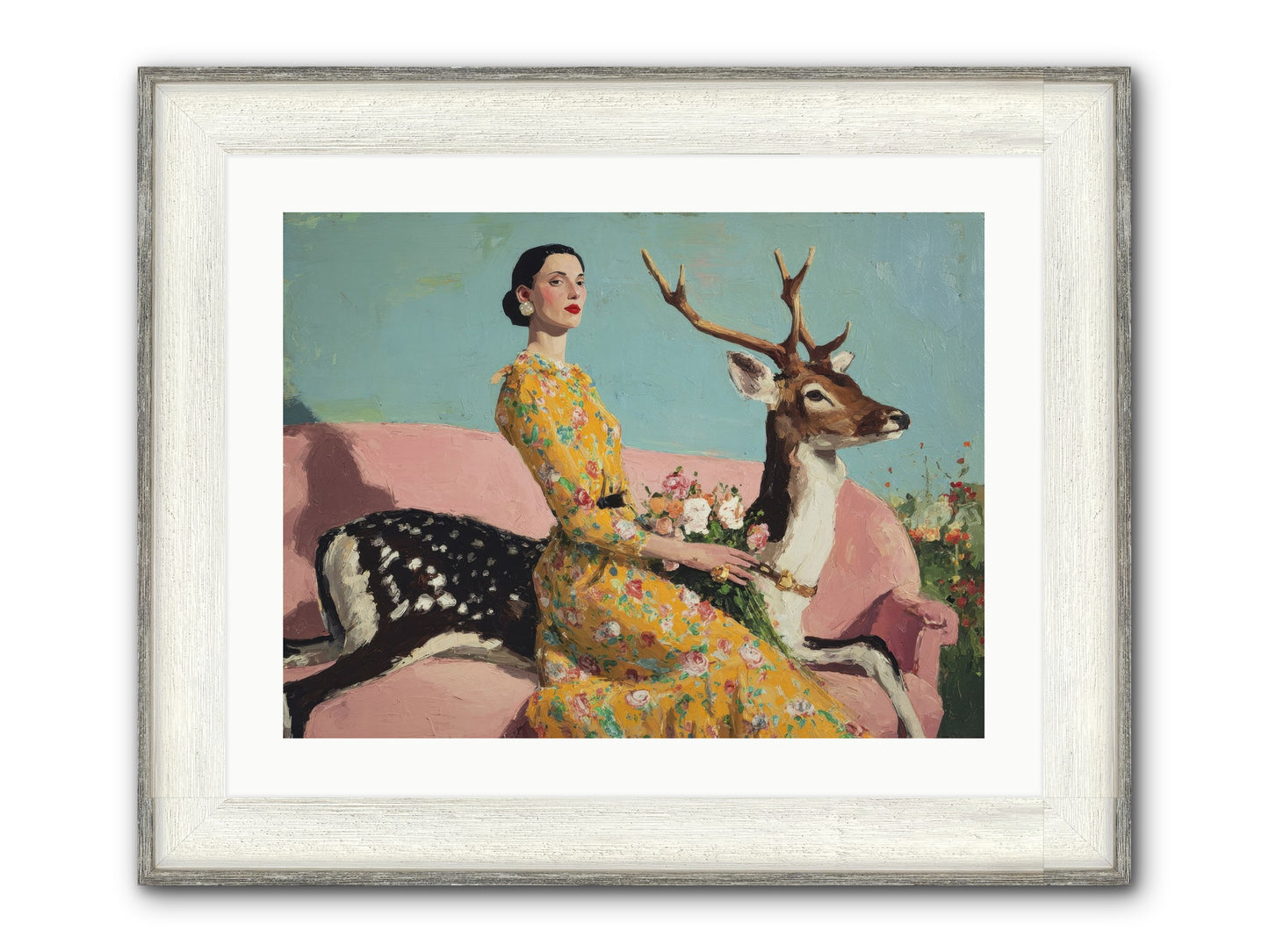 Iridescent Parlor Framed Print - Driftwood White 24x18