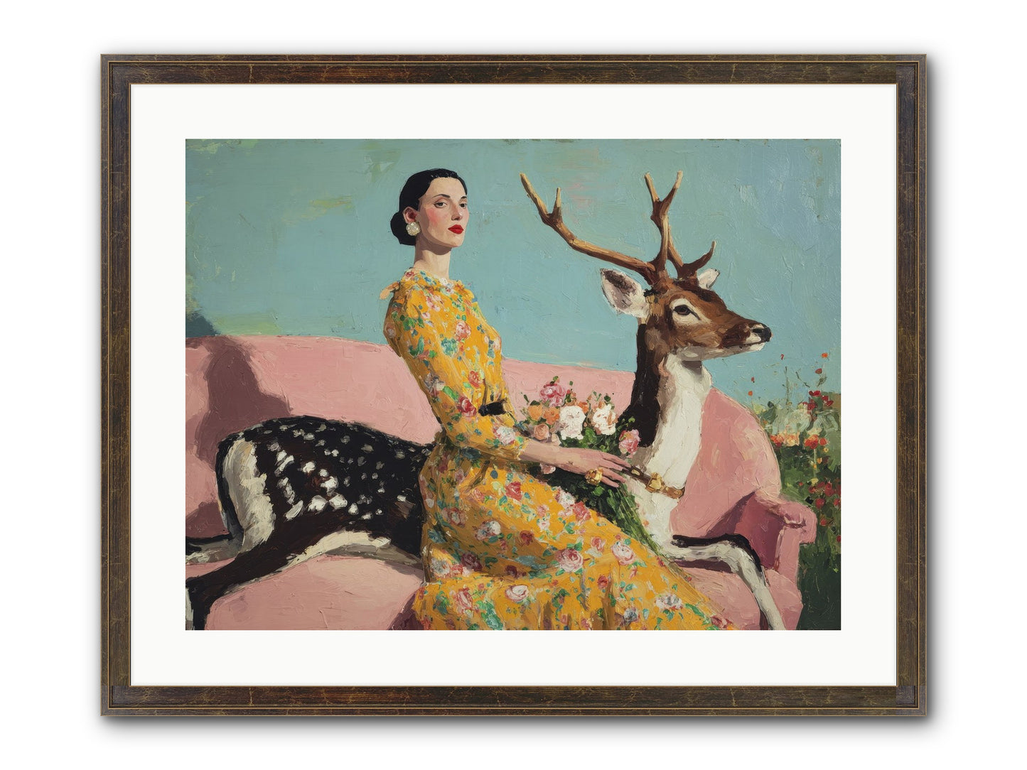 Iridescent Parlor Framed Print - Slimwoods Black/Gold 24x18