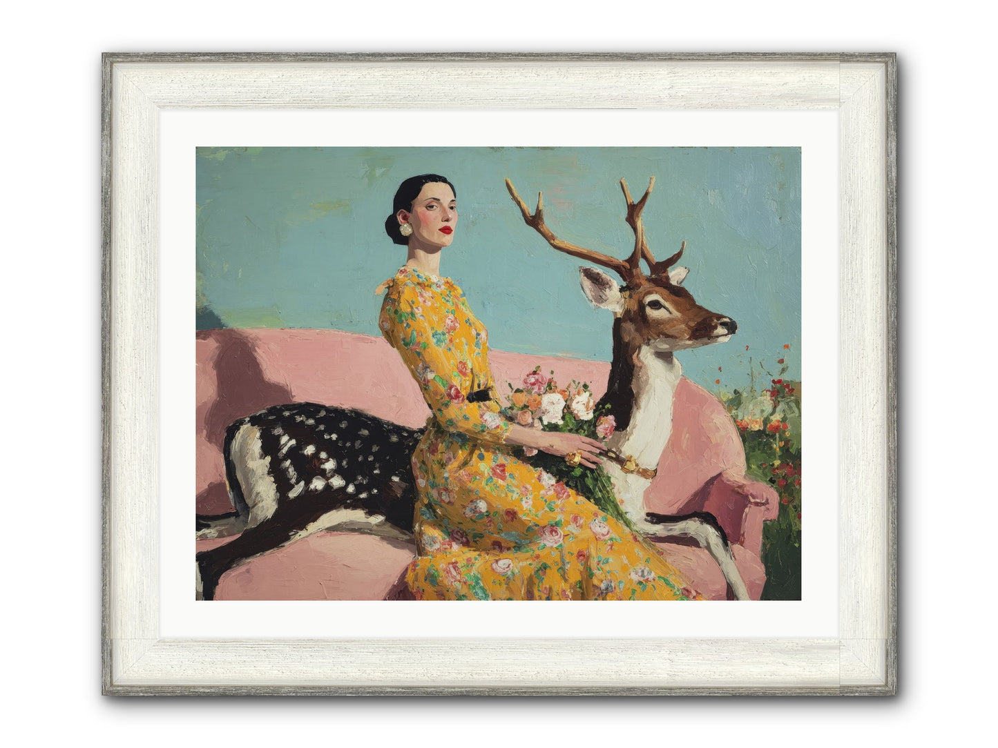Iridescent Parlor Framed Print - Driftwood White 32x24