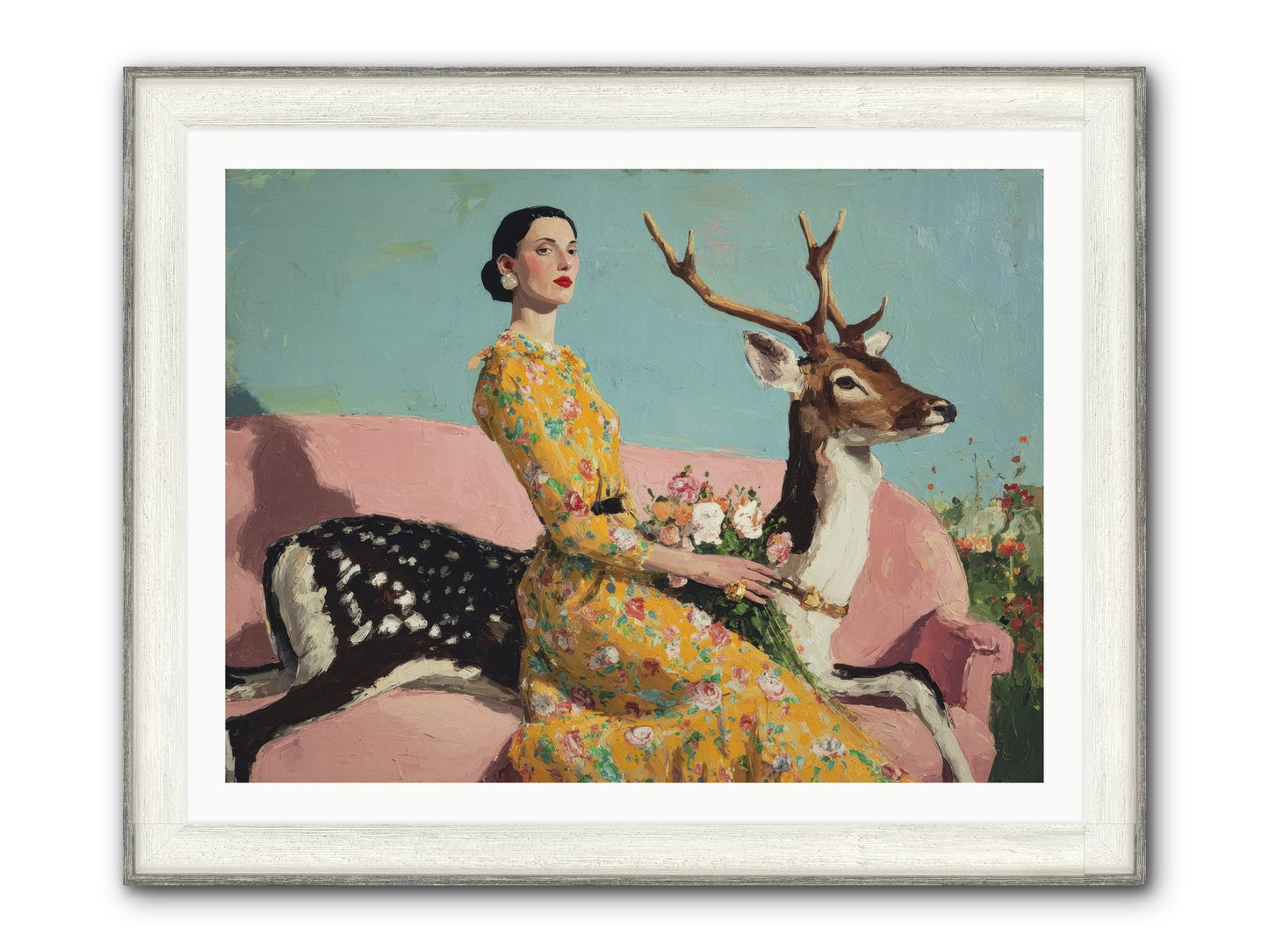 Iridescent Parlor Framed Print - Driftwood White 40x30