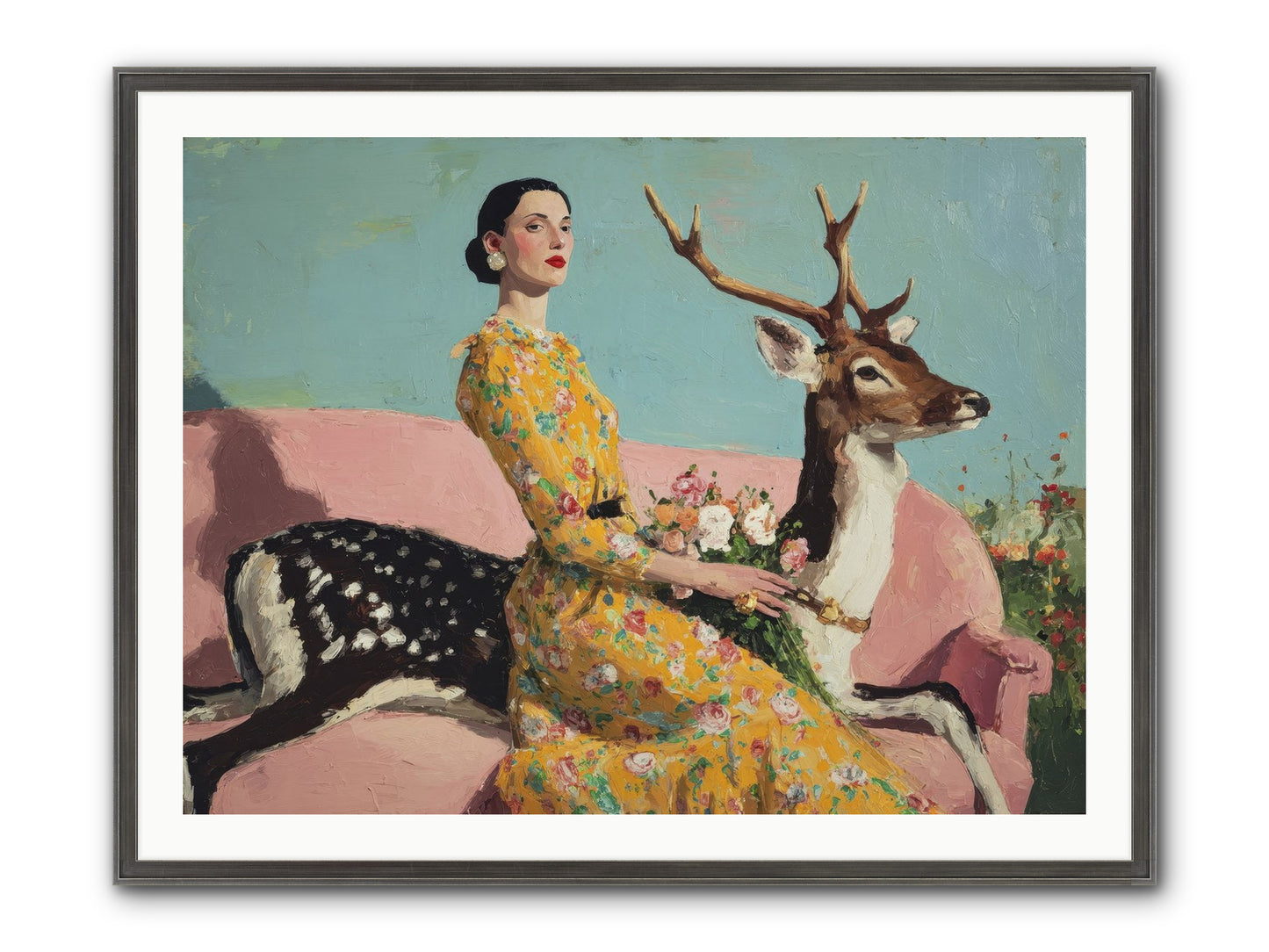 Iridescent Parlor Framed Print - Slimwoods Black/Silver 40x30