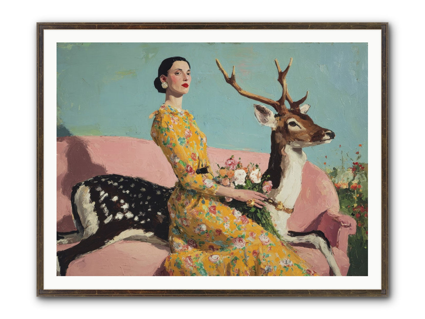 Iridescent Parlor Framed Print - Slimwoods Black/Gold 48x36