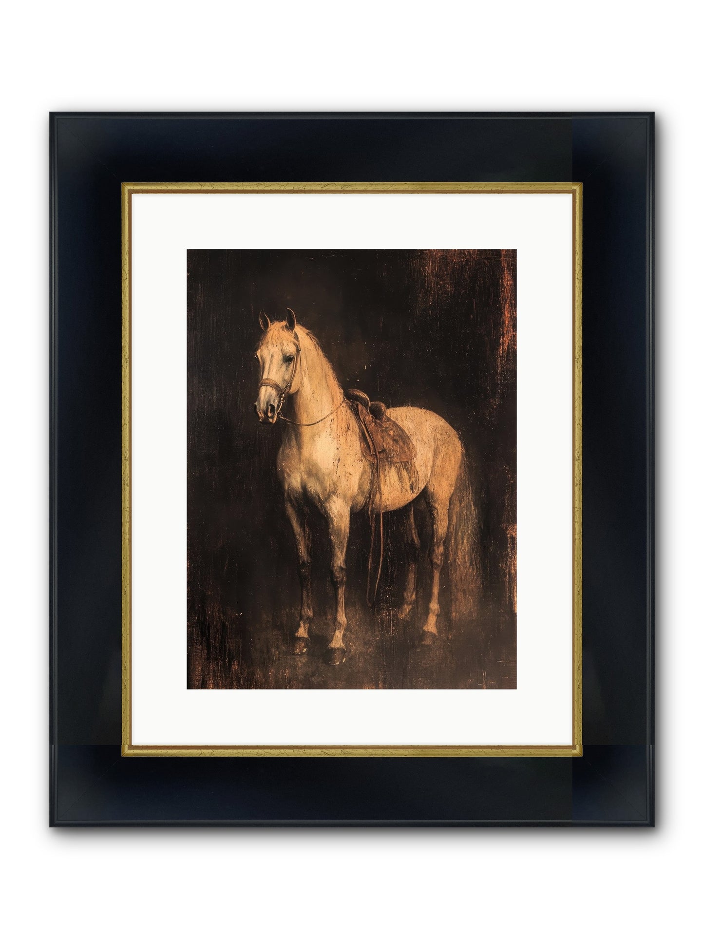 Iron Horse Ridge Framed Print - Wide Black w/Gold 12x16