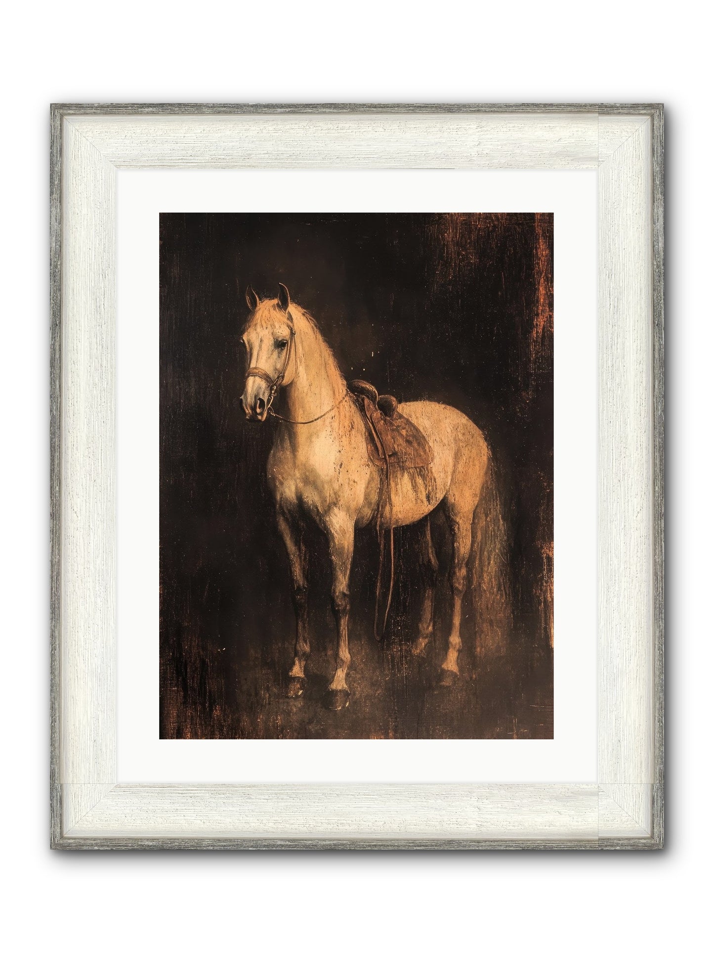 Iron Horse Ridge Framed Print - Driftwood White 18x24