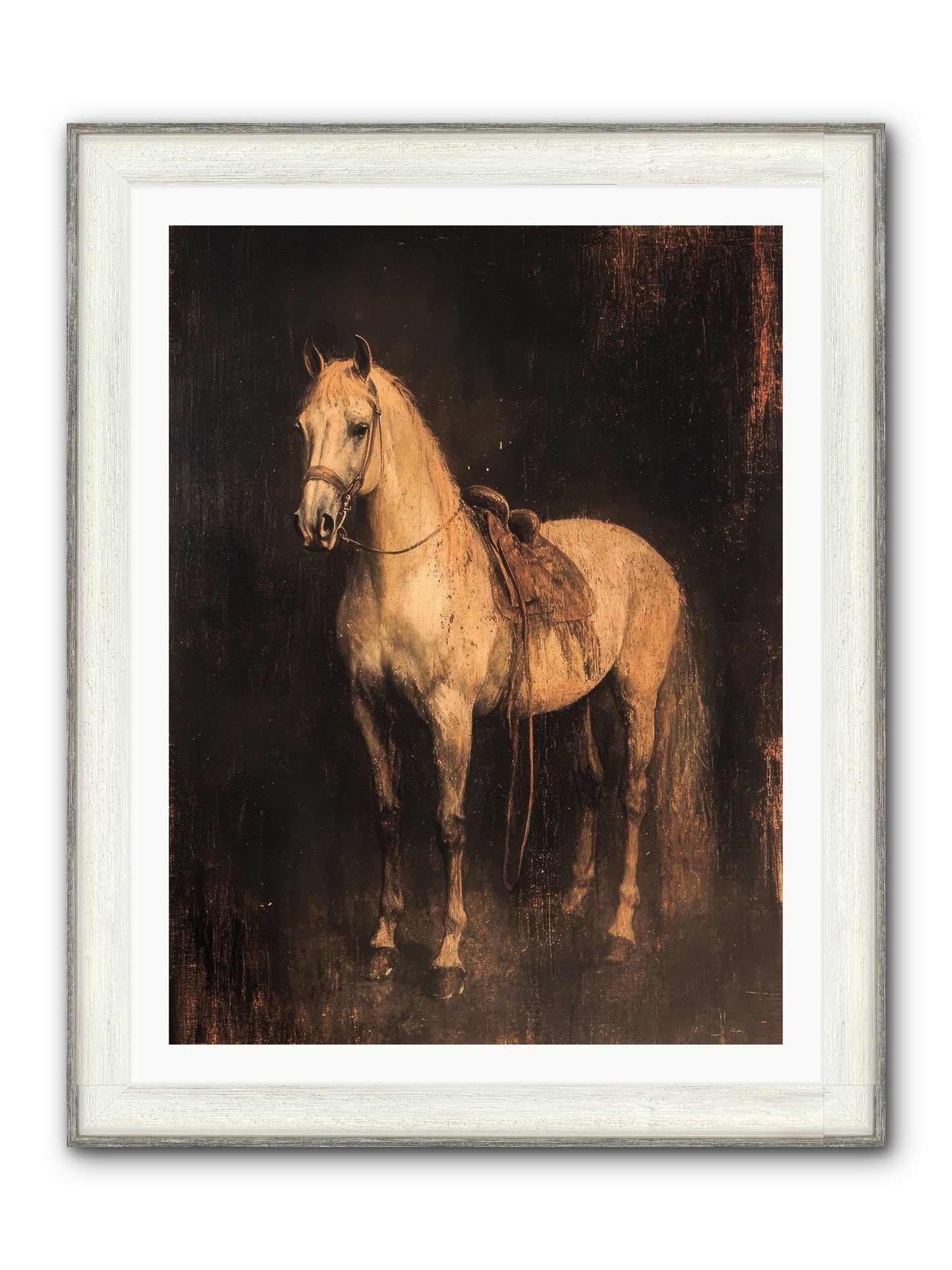Iron Horse Ridge Framed Print - Driftwood White 30x40