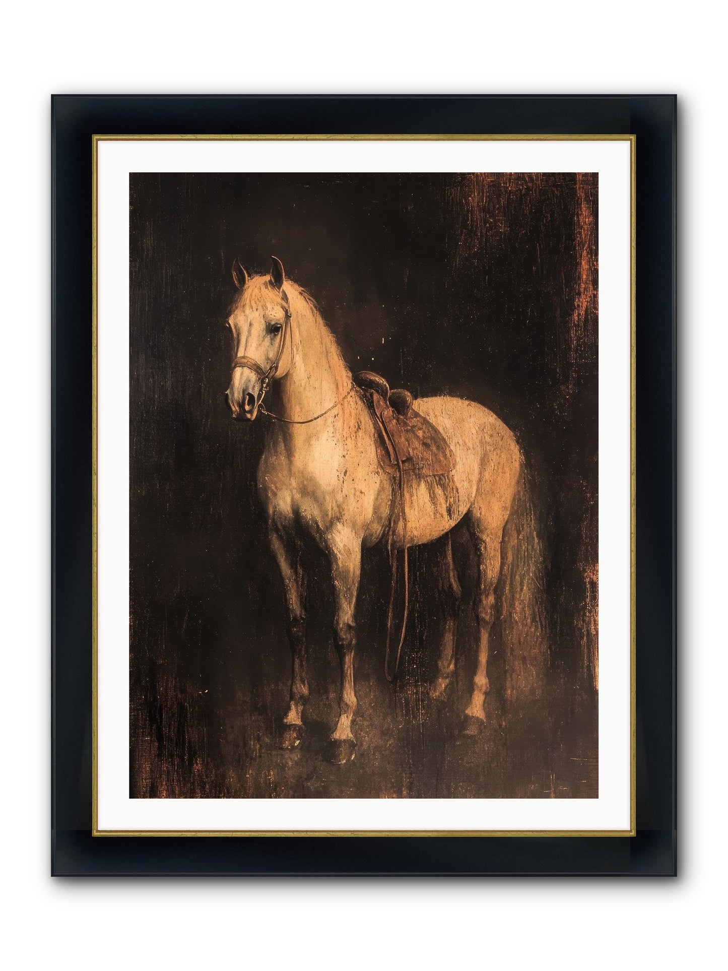 Iron Horse Ridge Framed Print - Wide Black w/Gold 30x40