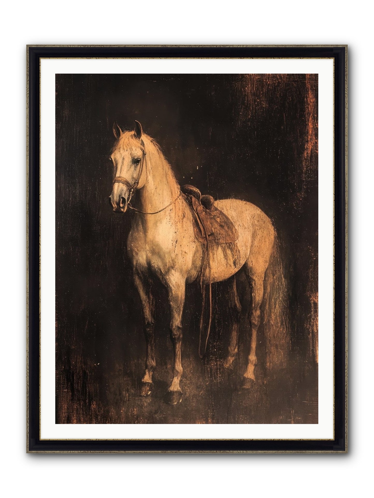 Iron Horse Ridge Framed Print - Black & Gold 36x48