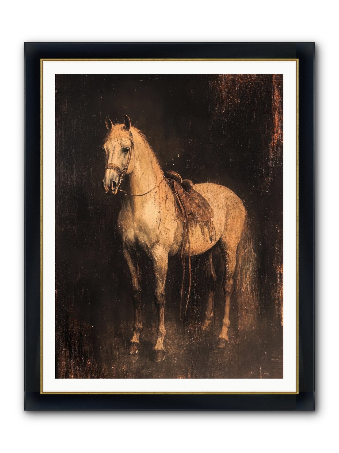 Iron Horse Ridge Framed Print - Wide Black w/Gold 36x48