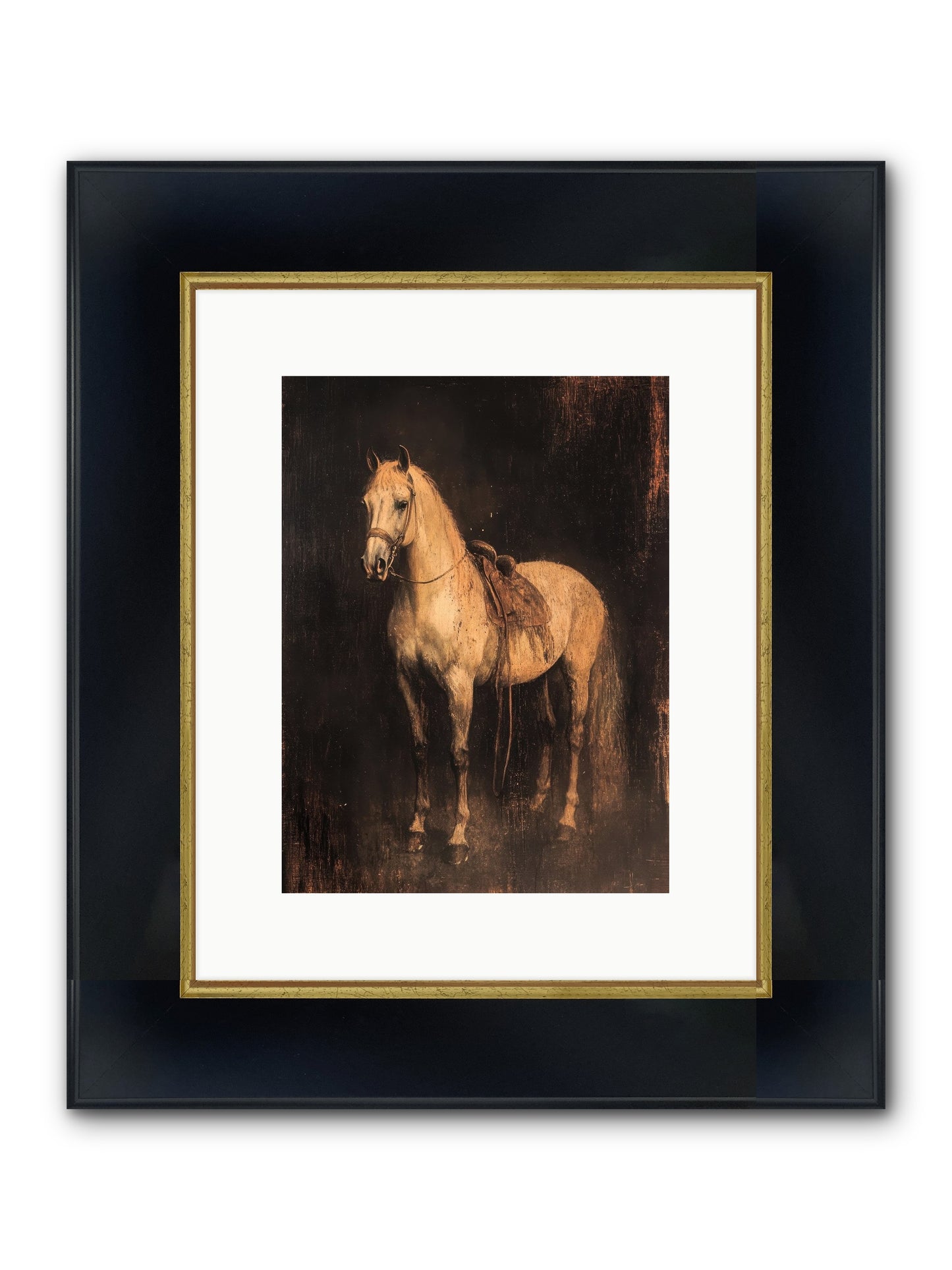 Iron Horse Ridge Framed Print - Wide Black w/Gold 9x12