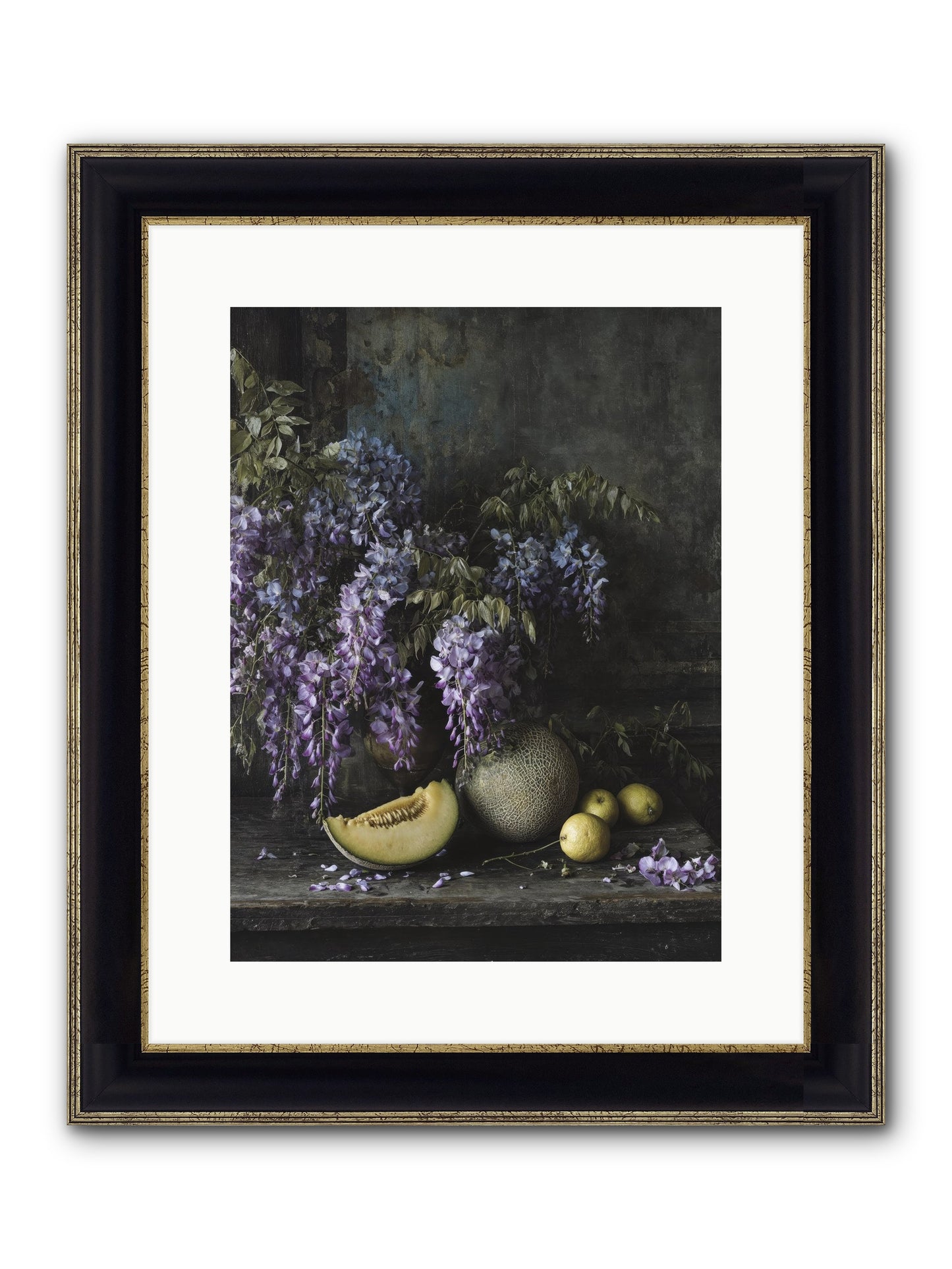Isolde Framed Print - Black & Gold 12x16