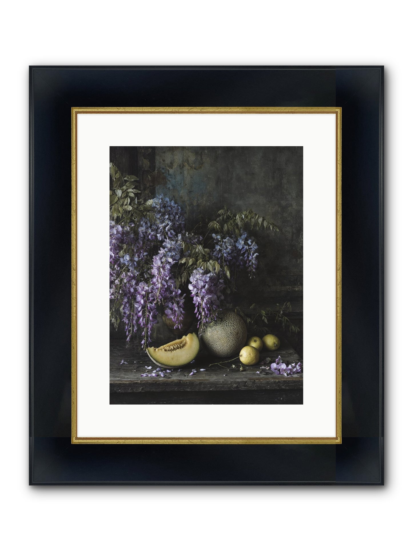 Isolde Framed Print - Wide Black w/Gold 12x16