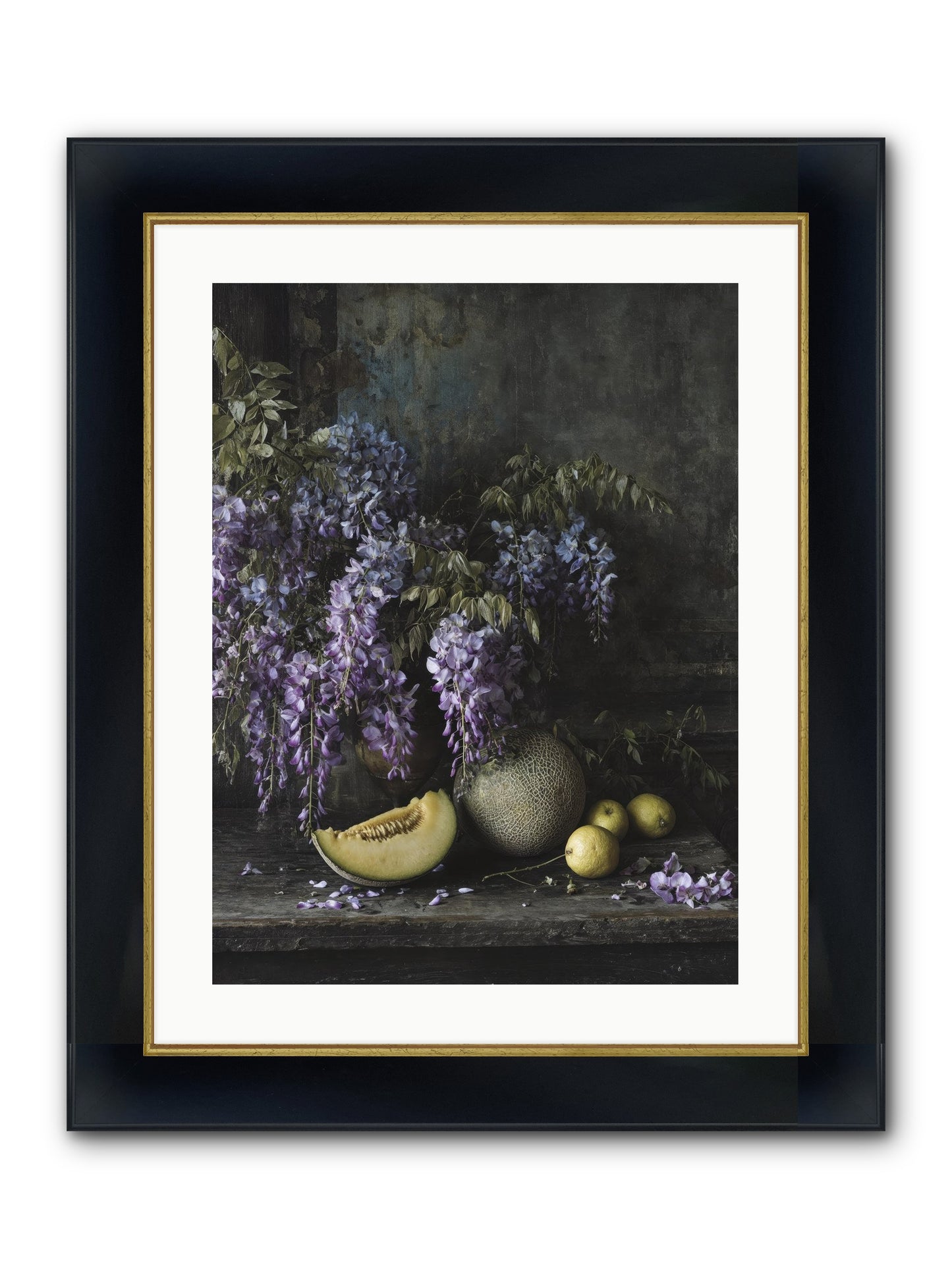 Isolde Framed Print - Wide Black w/Gold 18x24