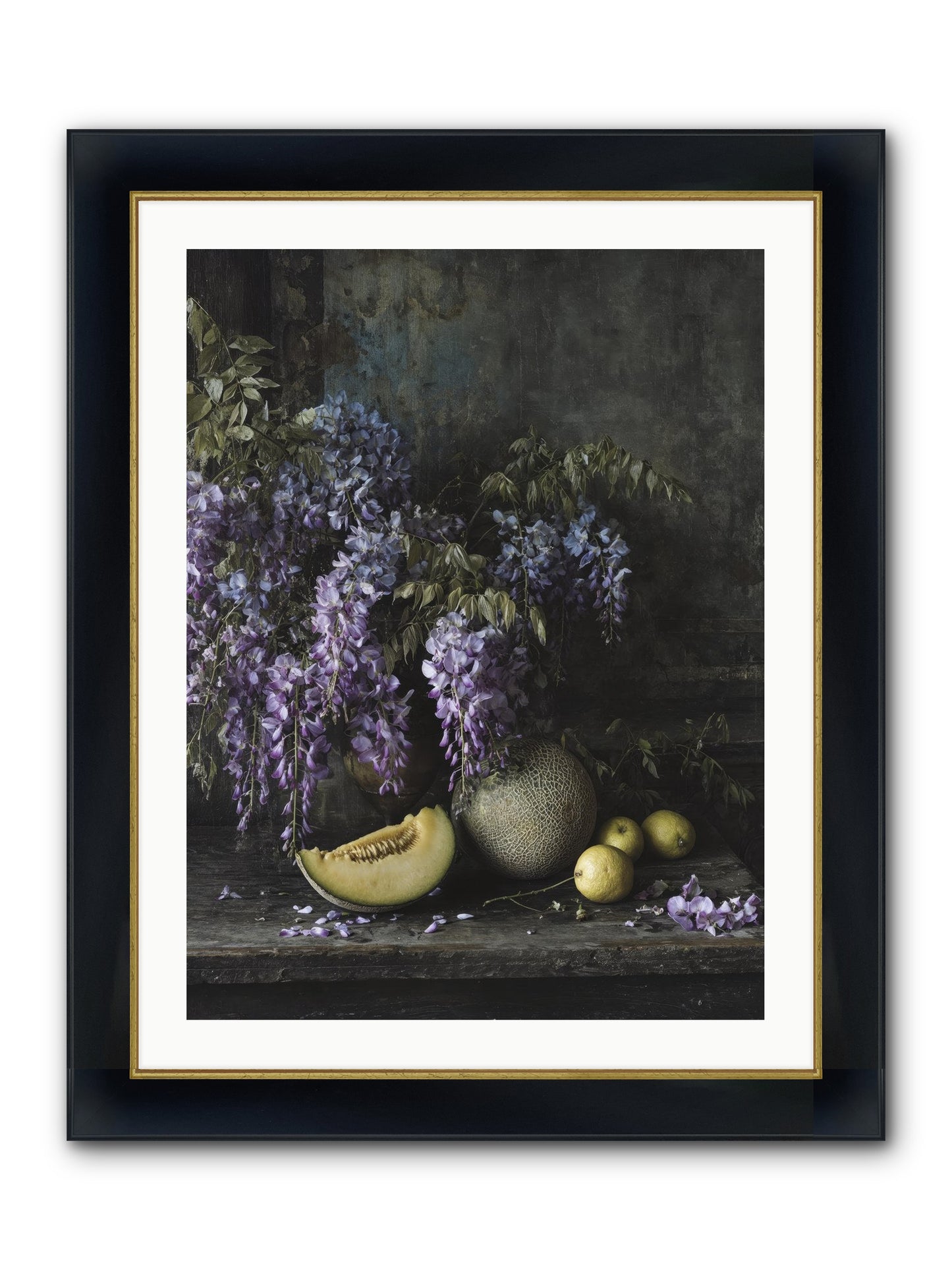 Isolde Framed Print - Wide Black w/Gold 24x32