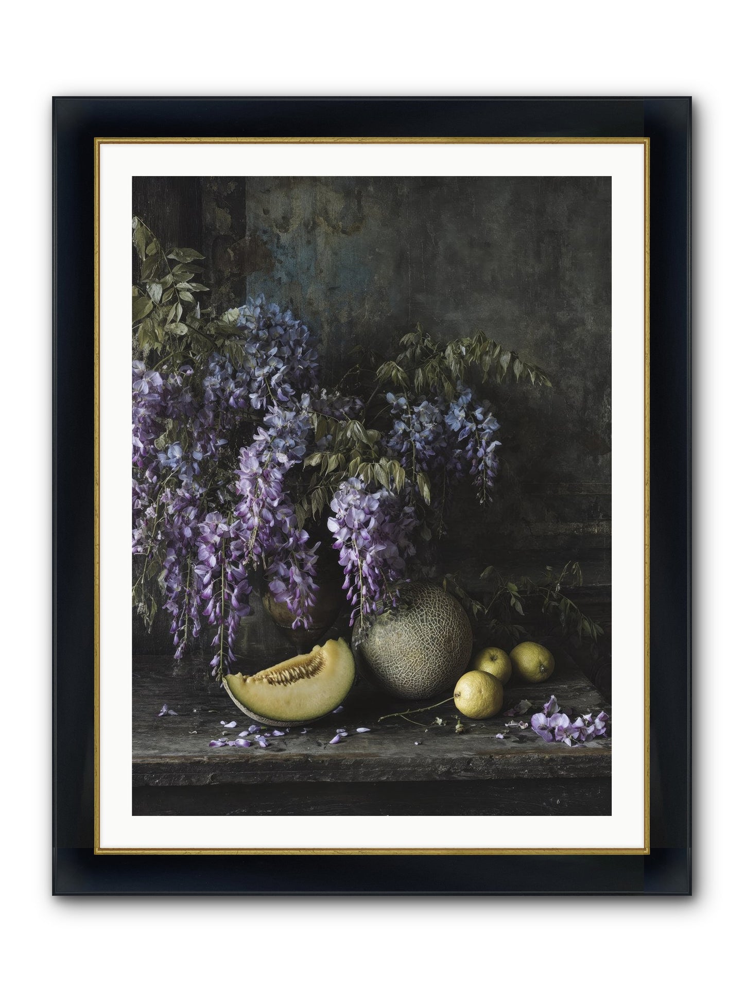 Isolde Framed Print - Wide Black w/Gold 30x40