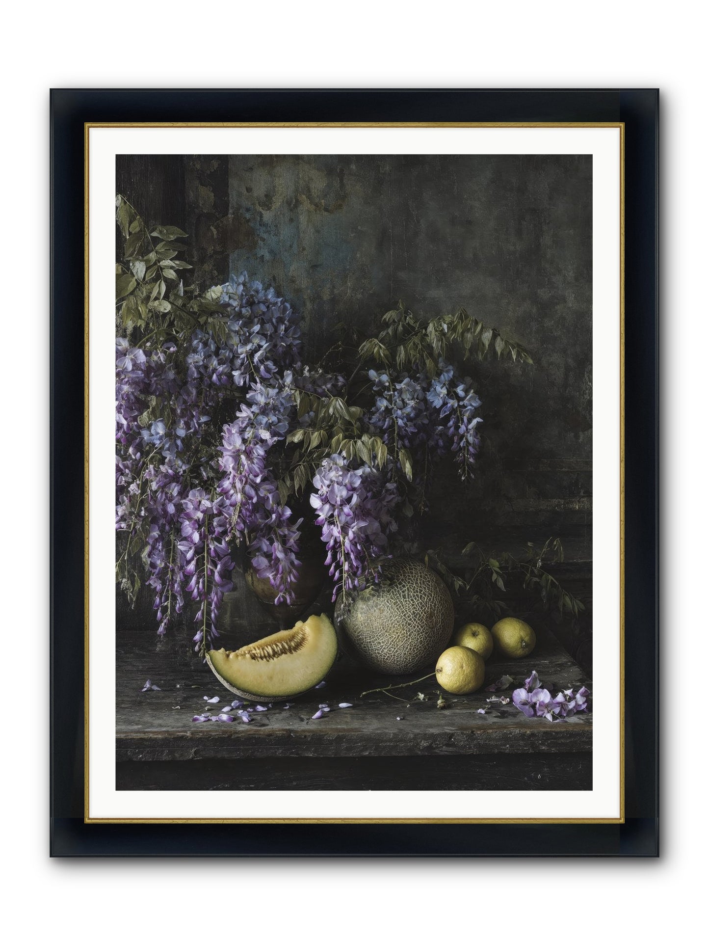 Isolde Framed Print - Wide Black w/Gold 36x48