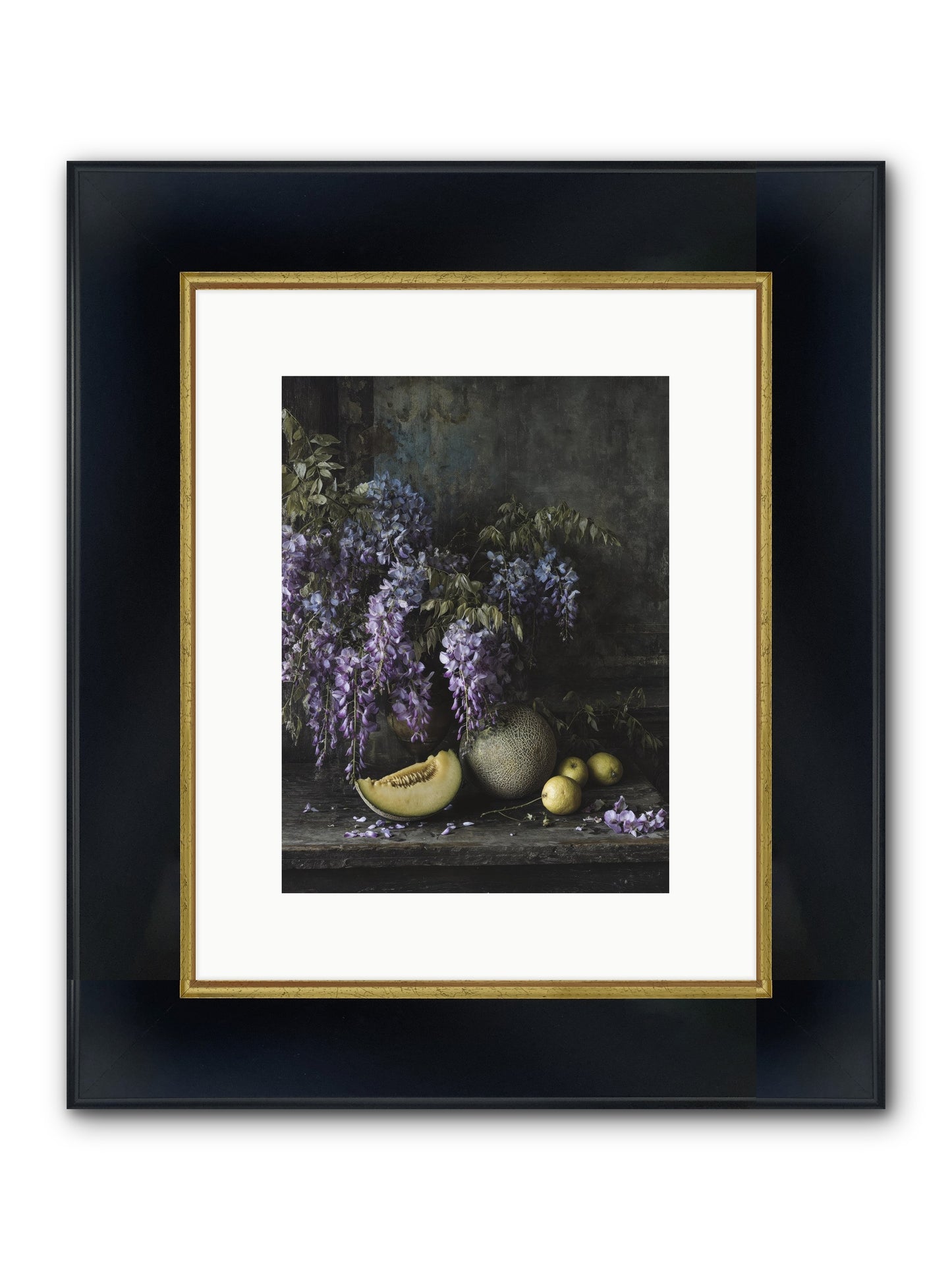 Isolde Framed Print - Wide Black w/Gold 9x12