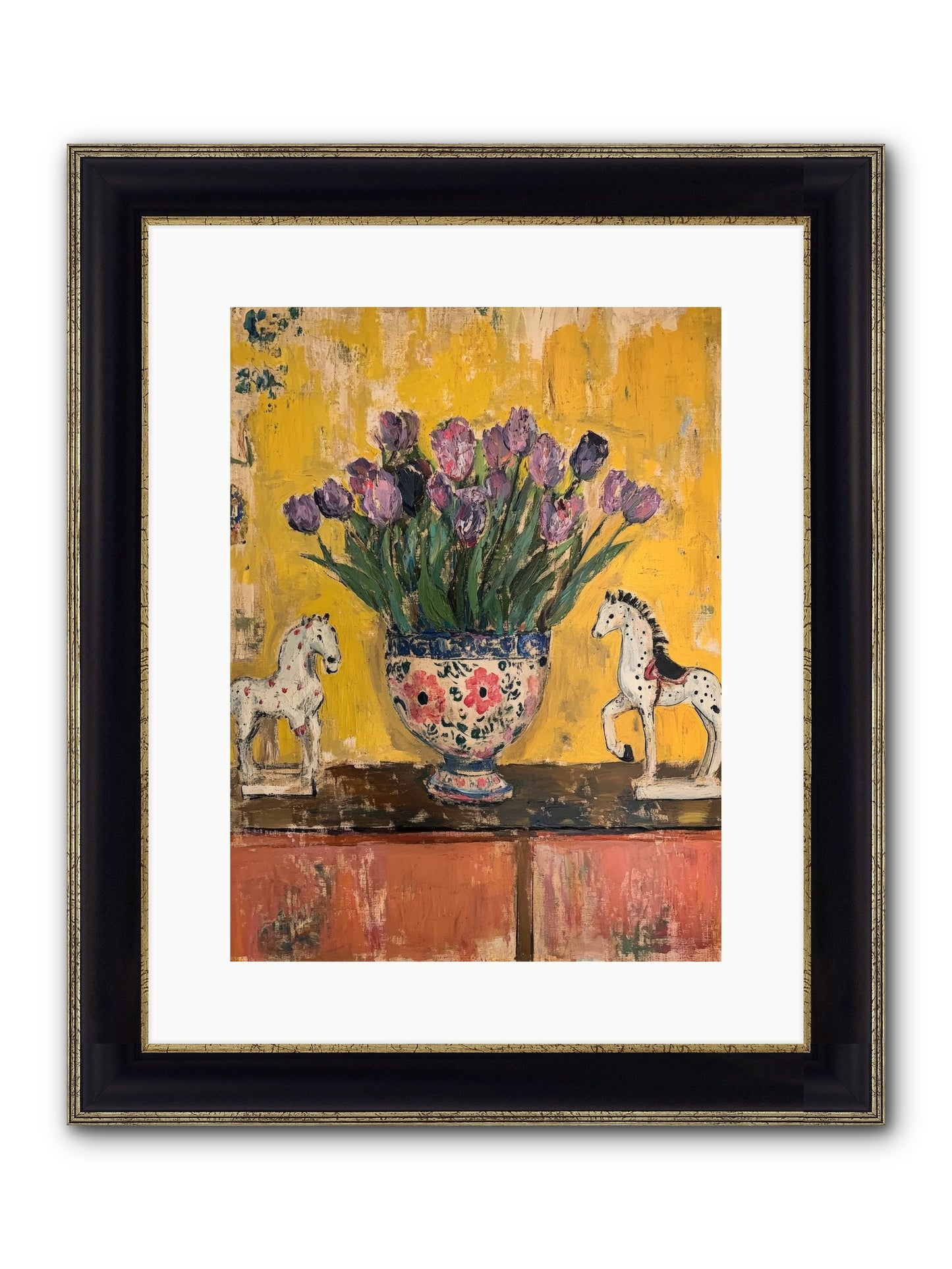Ivy House Framed Print - Black & Gold 12x16
