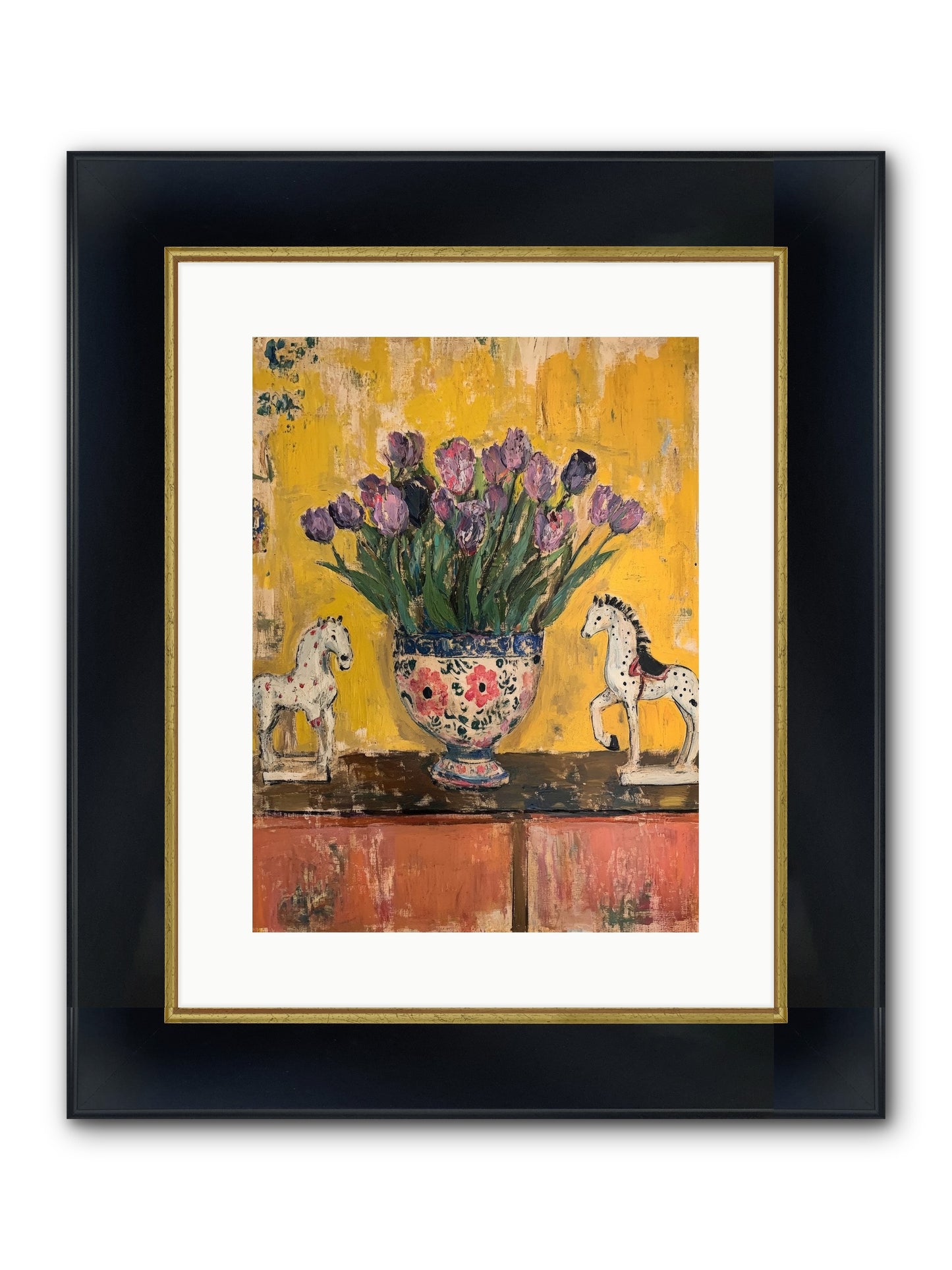 Ivy House Framed Print - Wide Black w/Gold 12x16