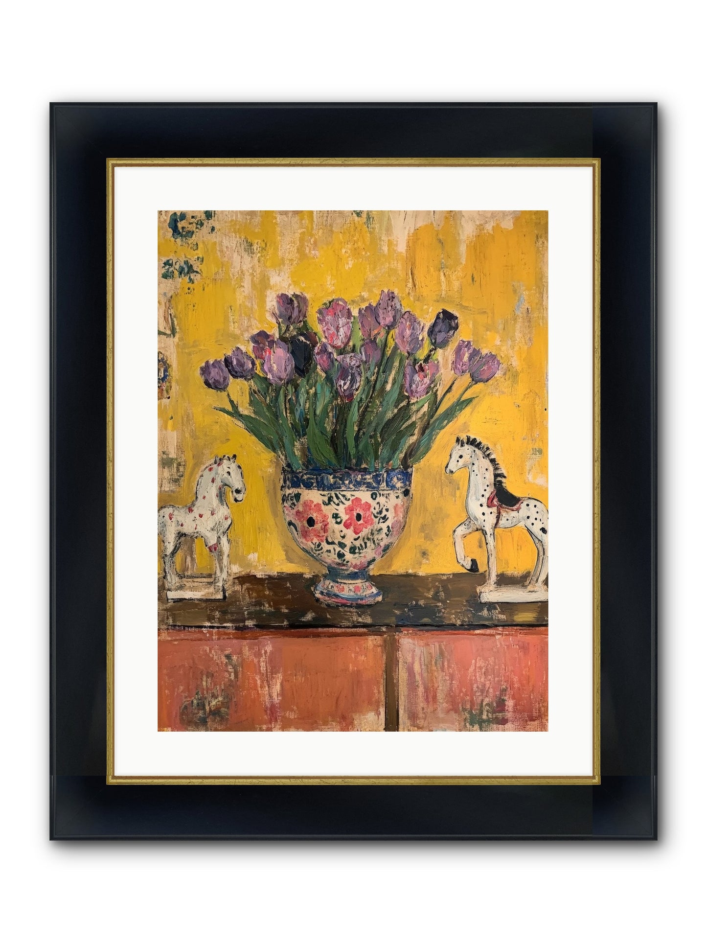 Ivy House Framed Print - Wide Black w/Gold 18x24