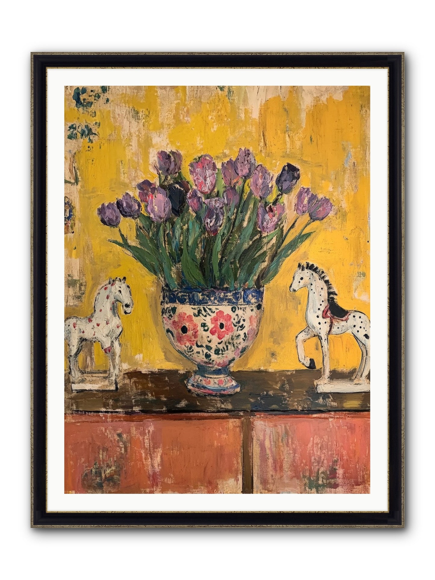Ivy House Framed Print - Black & Gold 36x48