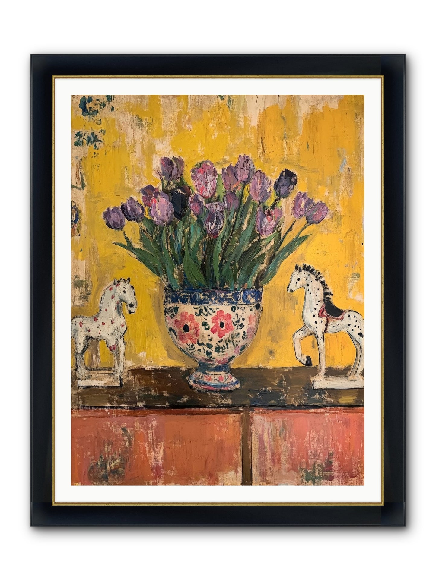 Ivy House Framed Print - Wide Black w/Gold 36x48