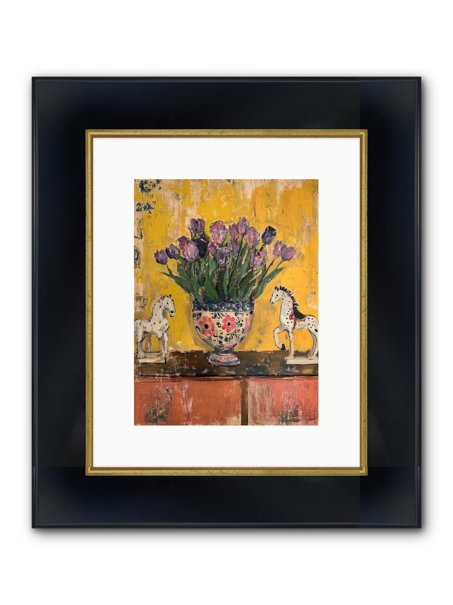 Ivy House Framed Print - Wide Black w/Gold 9x12