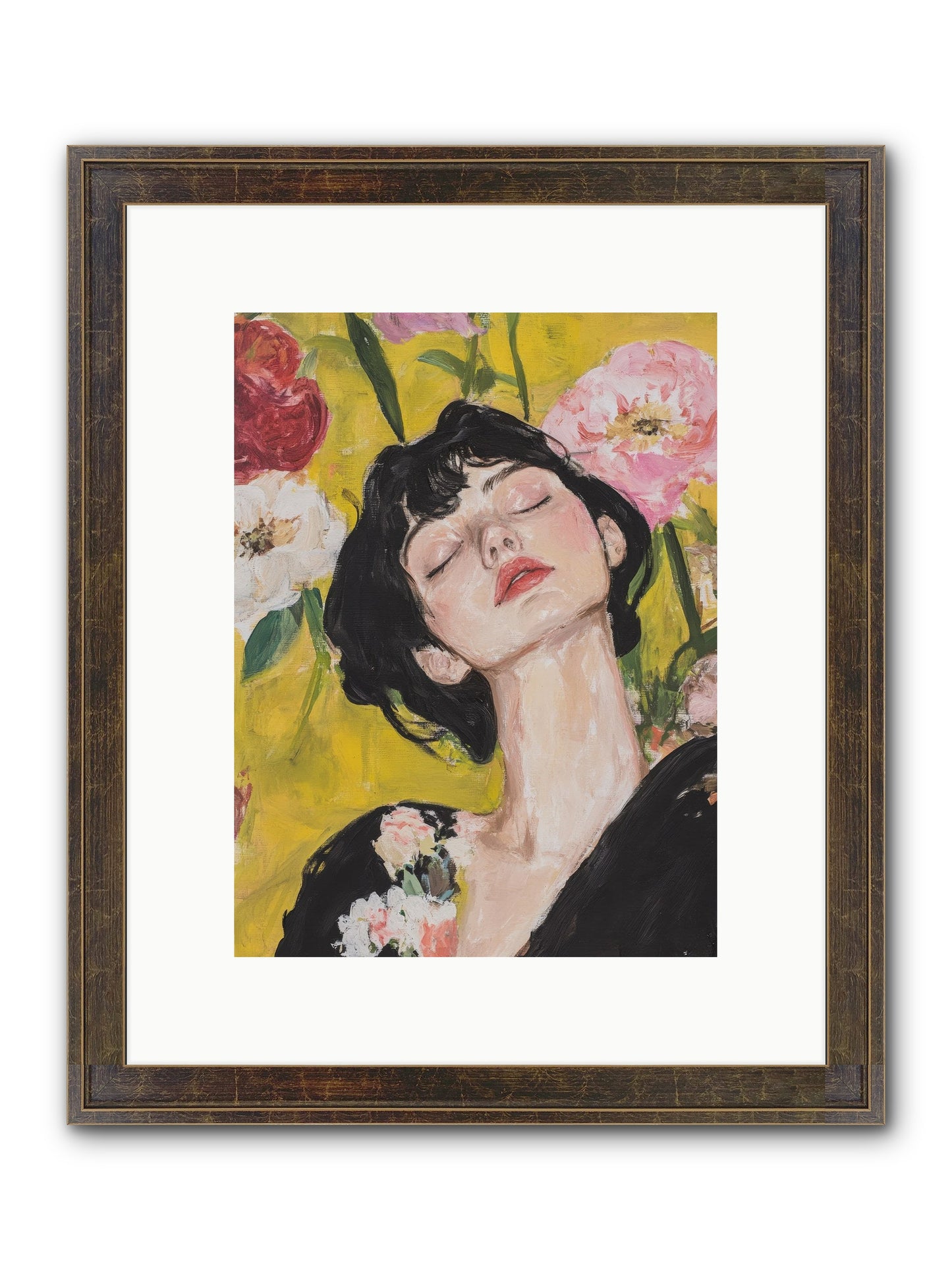 Ivy Wren Framed Print - Slimwoods Black/Gold 9x12