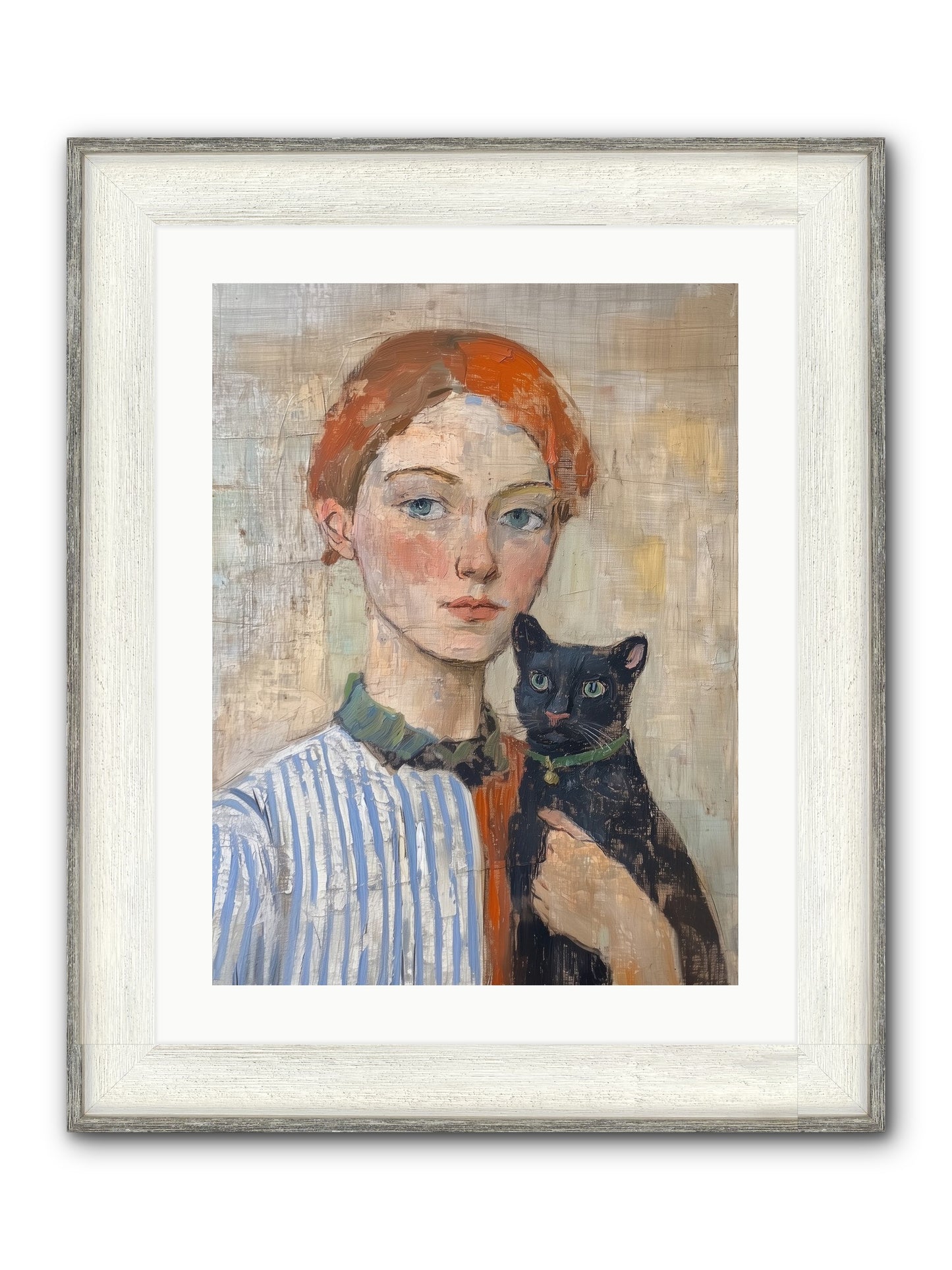 Jack And Joan Framed Print - Driftwood White 18x24