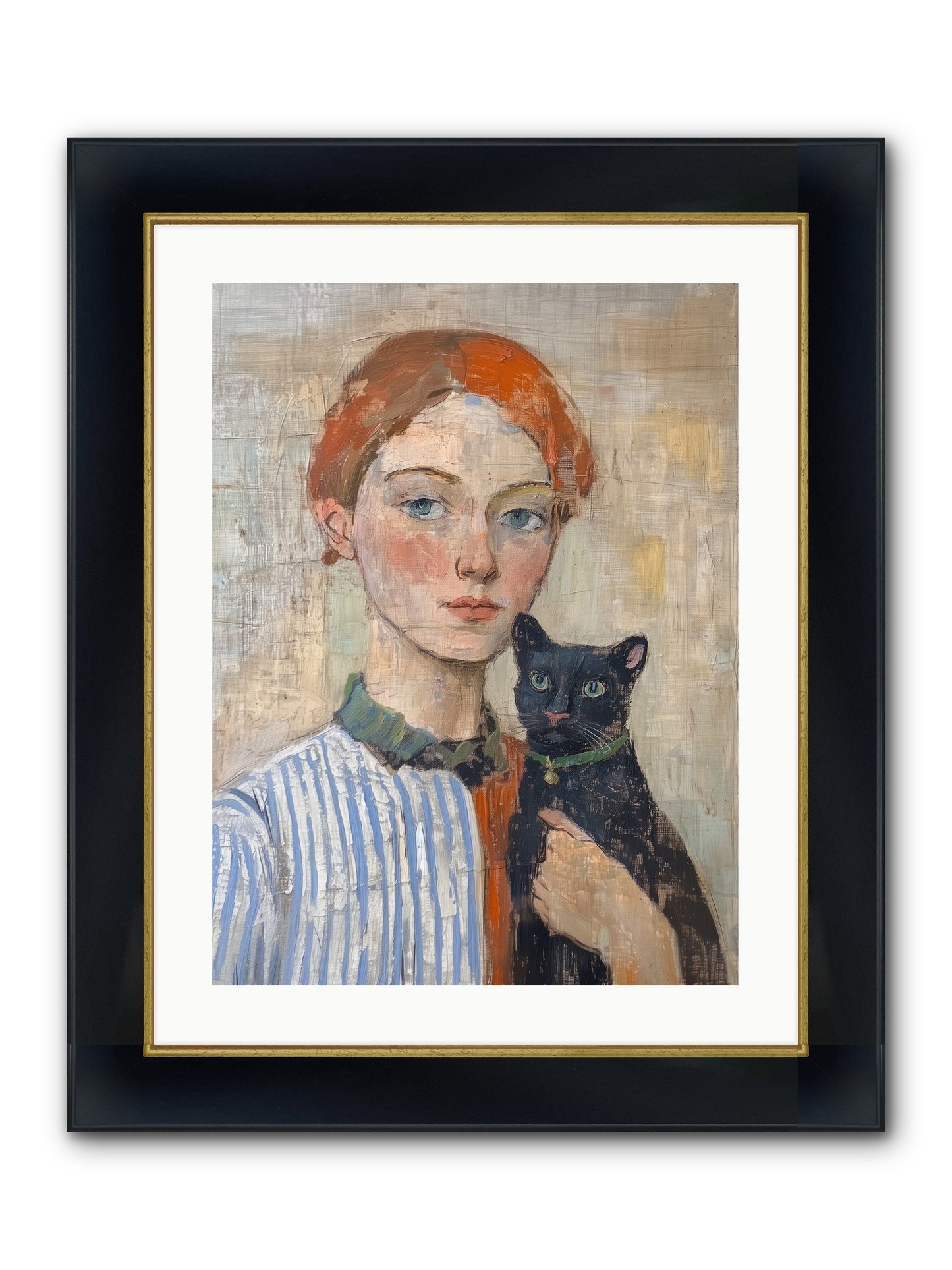 Jack And Joan Framed Print - Wide Black w/Gold 18x24