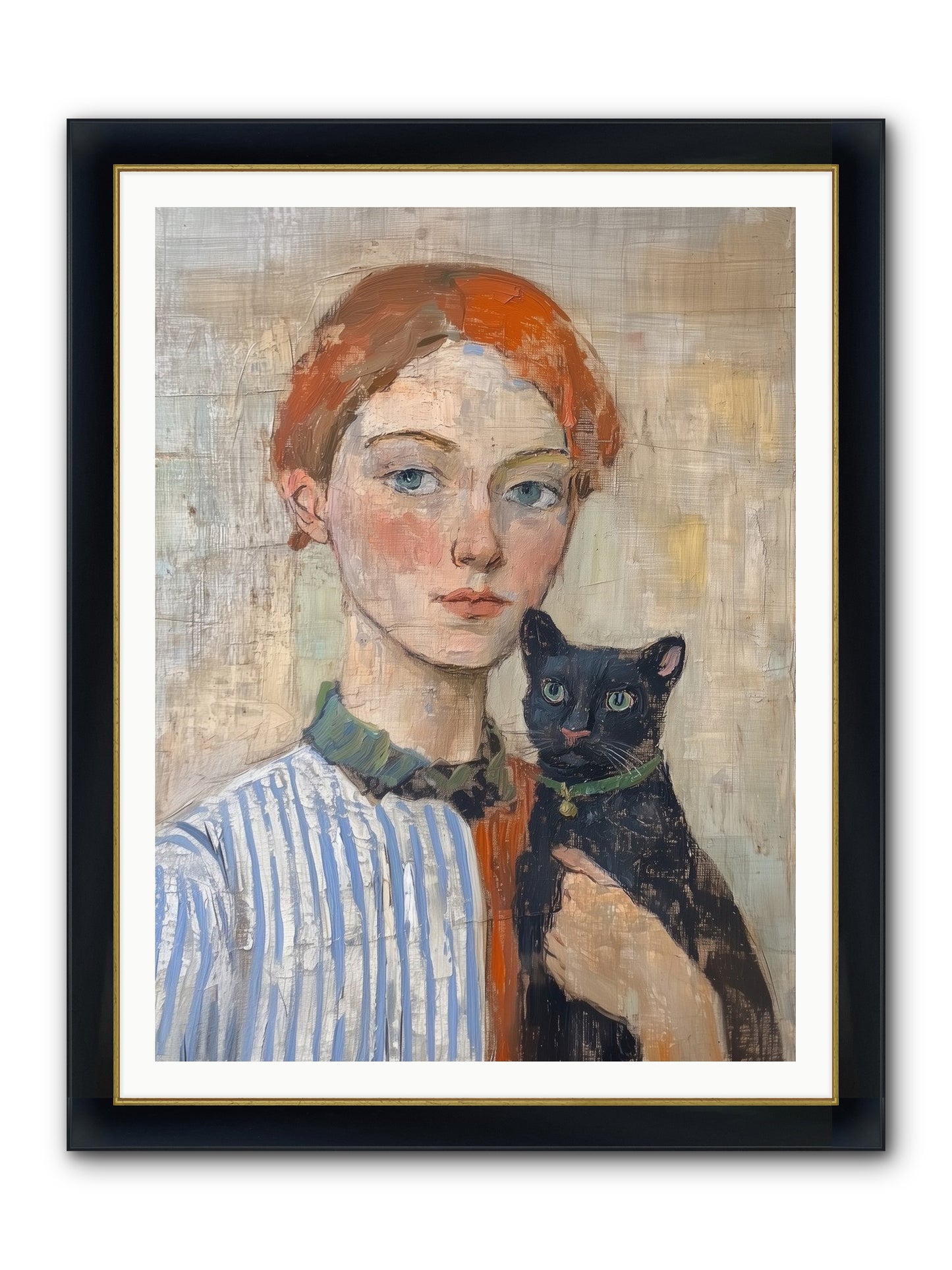 Jack And Joan Framed Print - Wide Black w/Gold 36x48