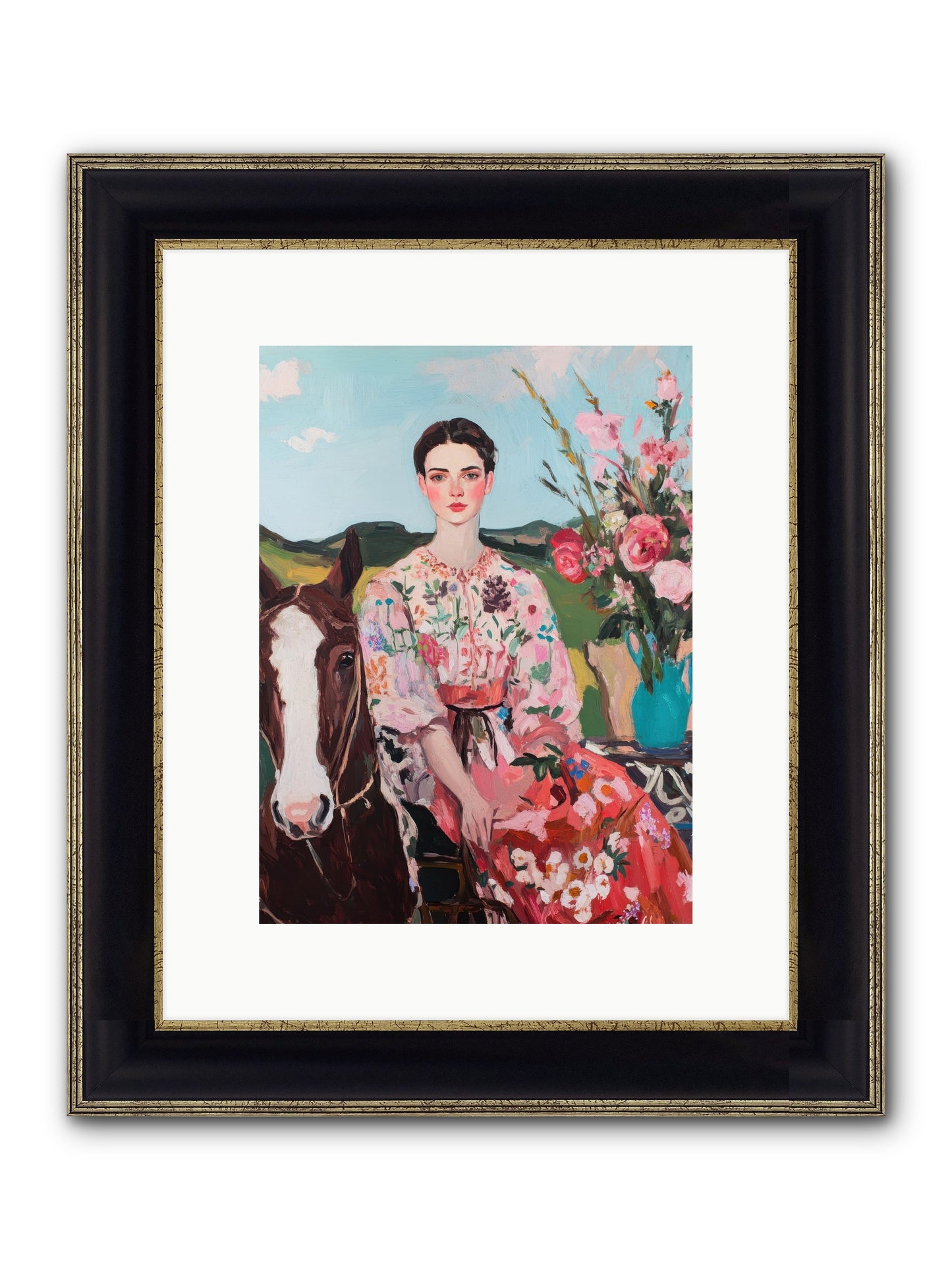 Jackrabbit Run Framed Print - Black & Gold 9x12