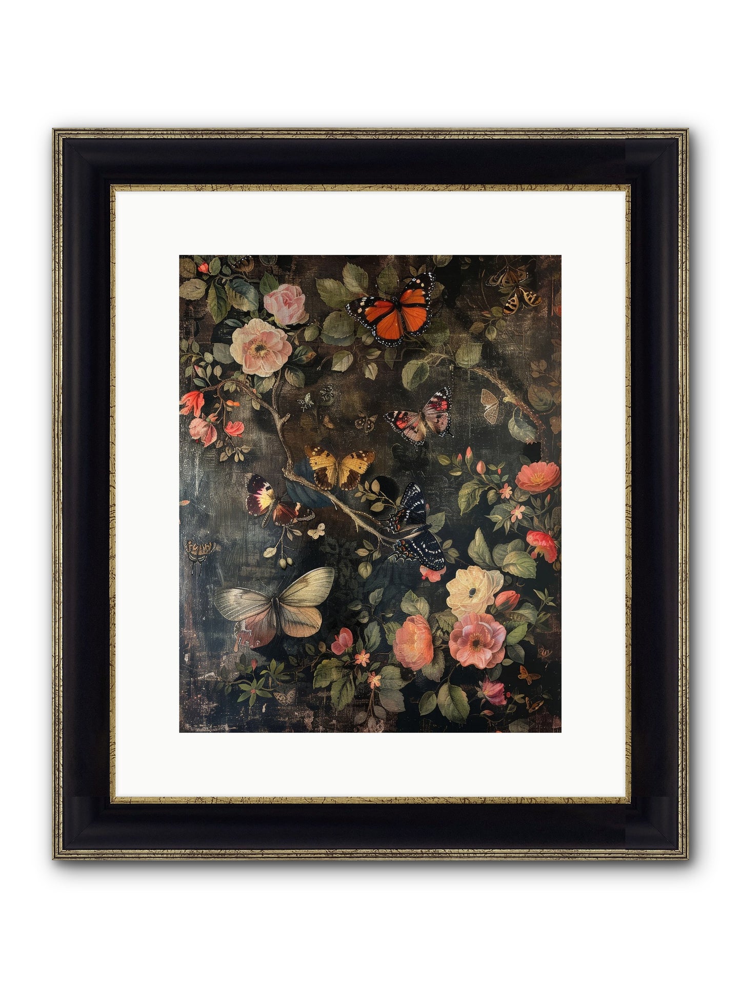 Jardin D'Automne Framed Print - Black & Gold 12x15