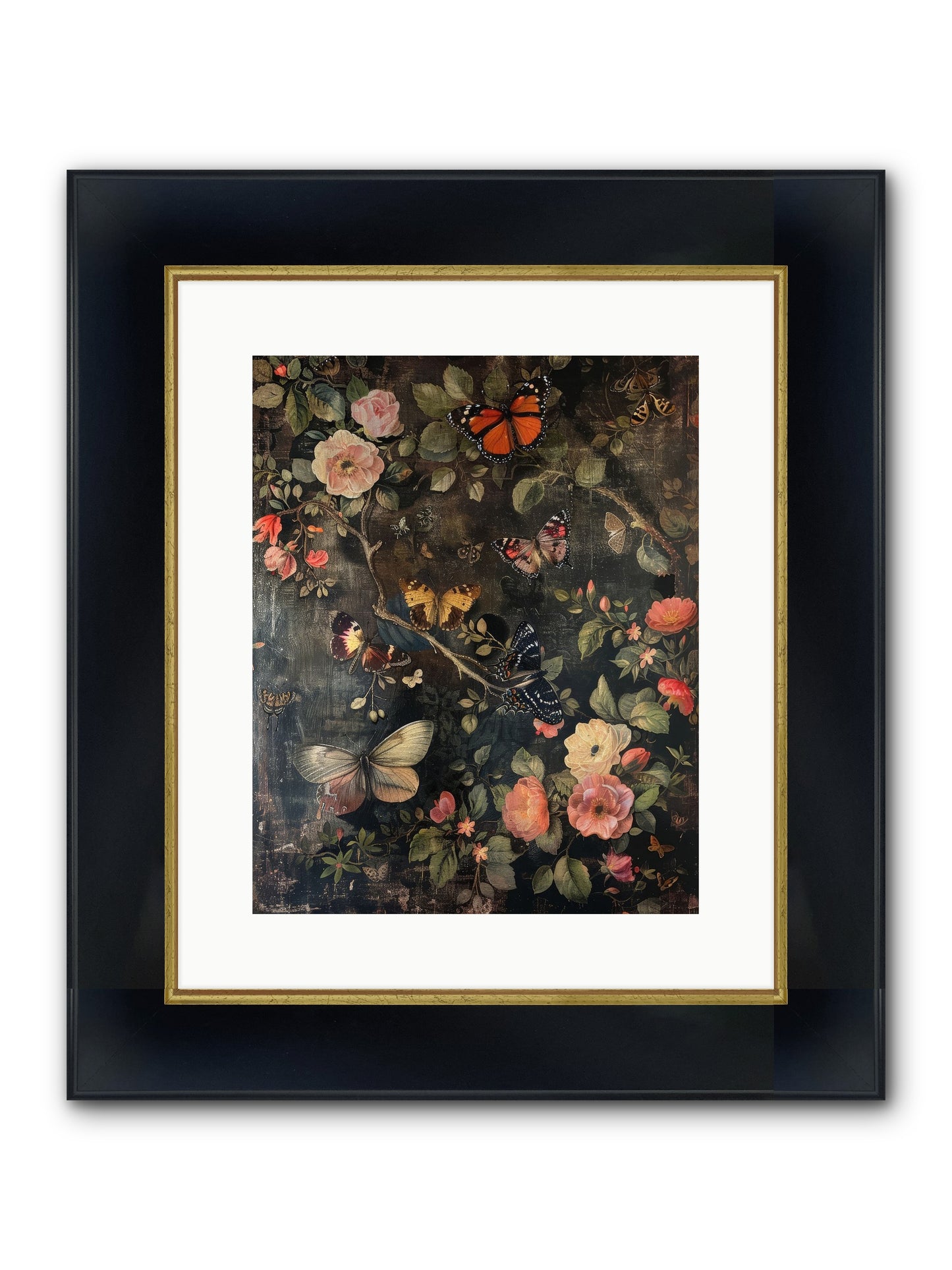 Jardin D'Automne Framed Print - Wide Black w/Gold 12x15