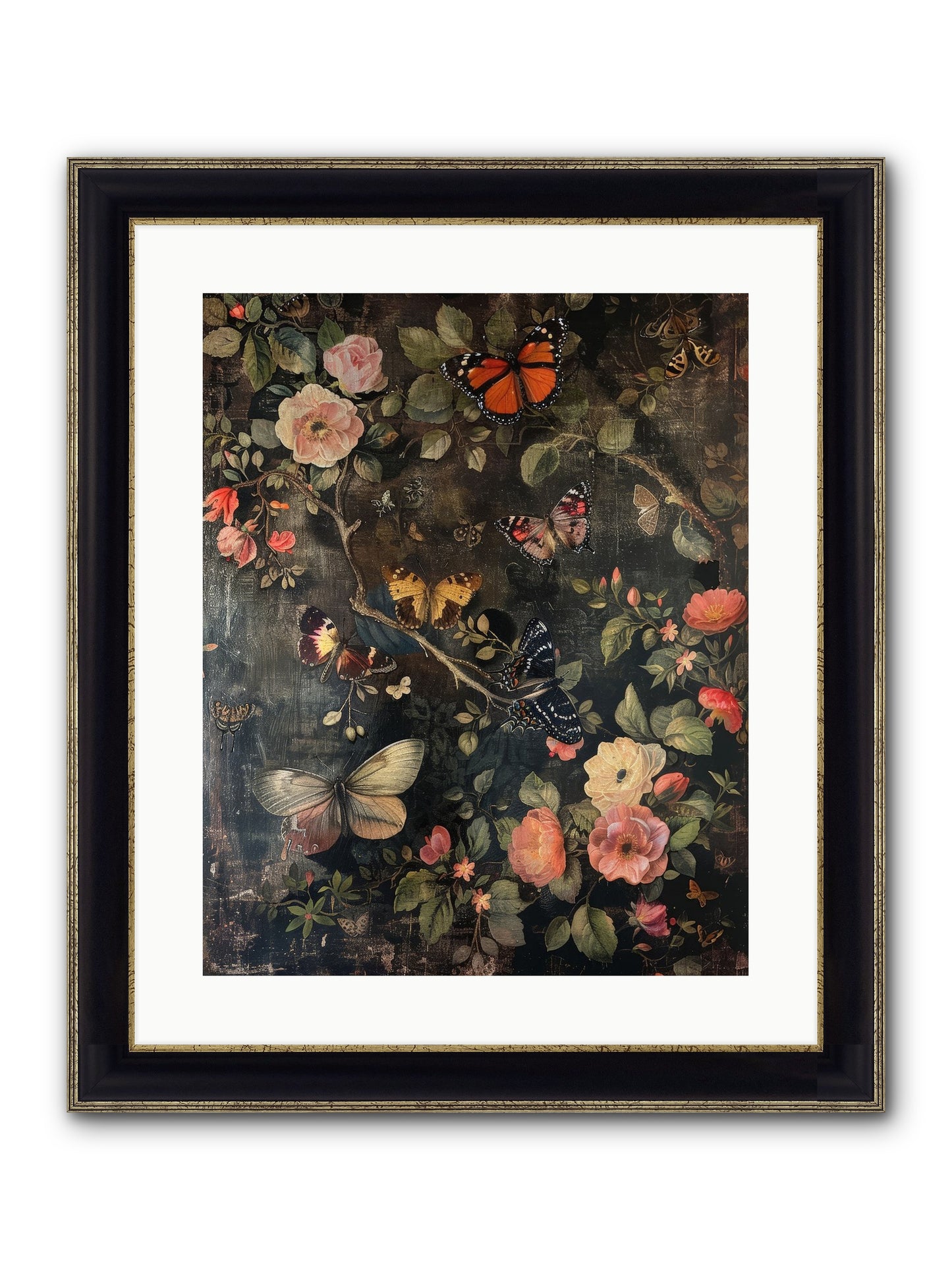 Jardin D'Automne Framed Print - Black & Gold 16x20