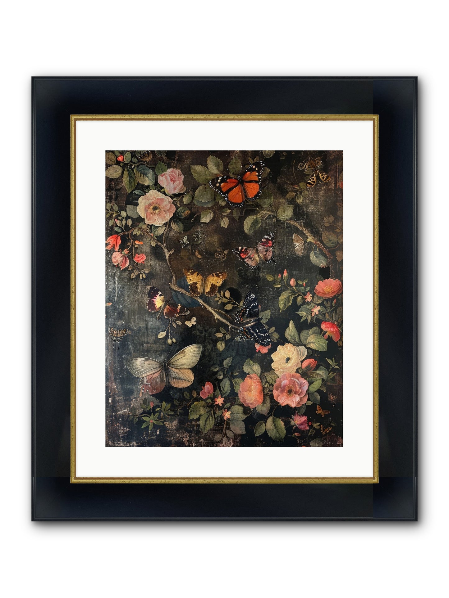 Jardin D'Automne Framed Print - Wide Black w/Gold 16x20