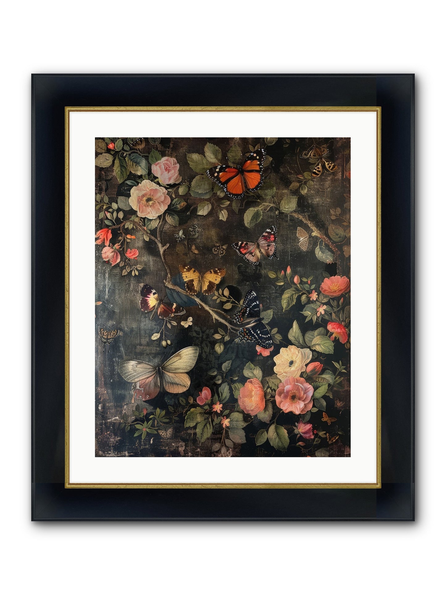 Jardin D'Automne Framed Print - Wide Black w/Gold 20x25