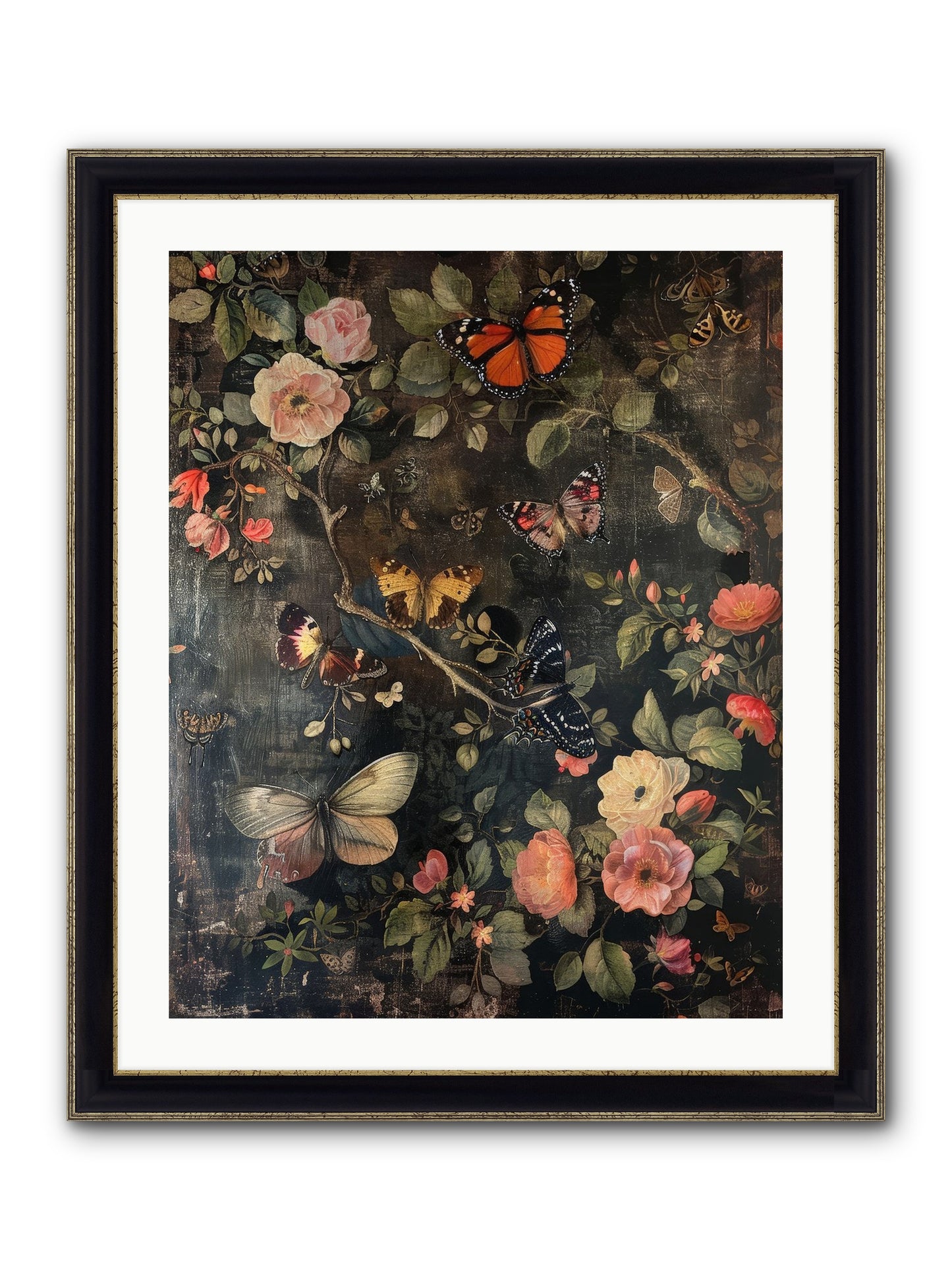 Jardin D'Automne Framed Print - Black & Gold 24x30
