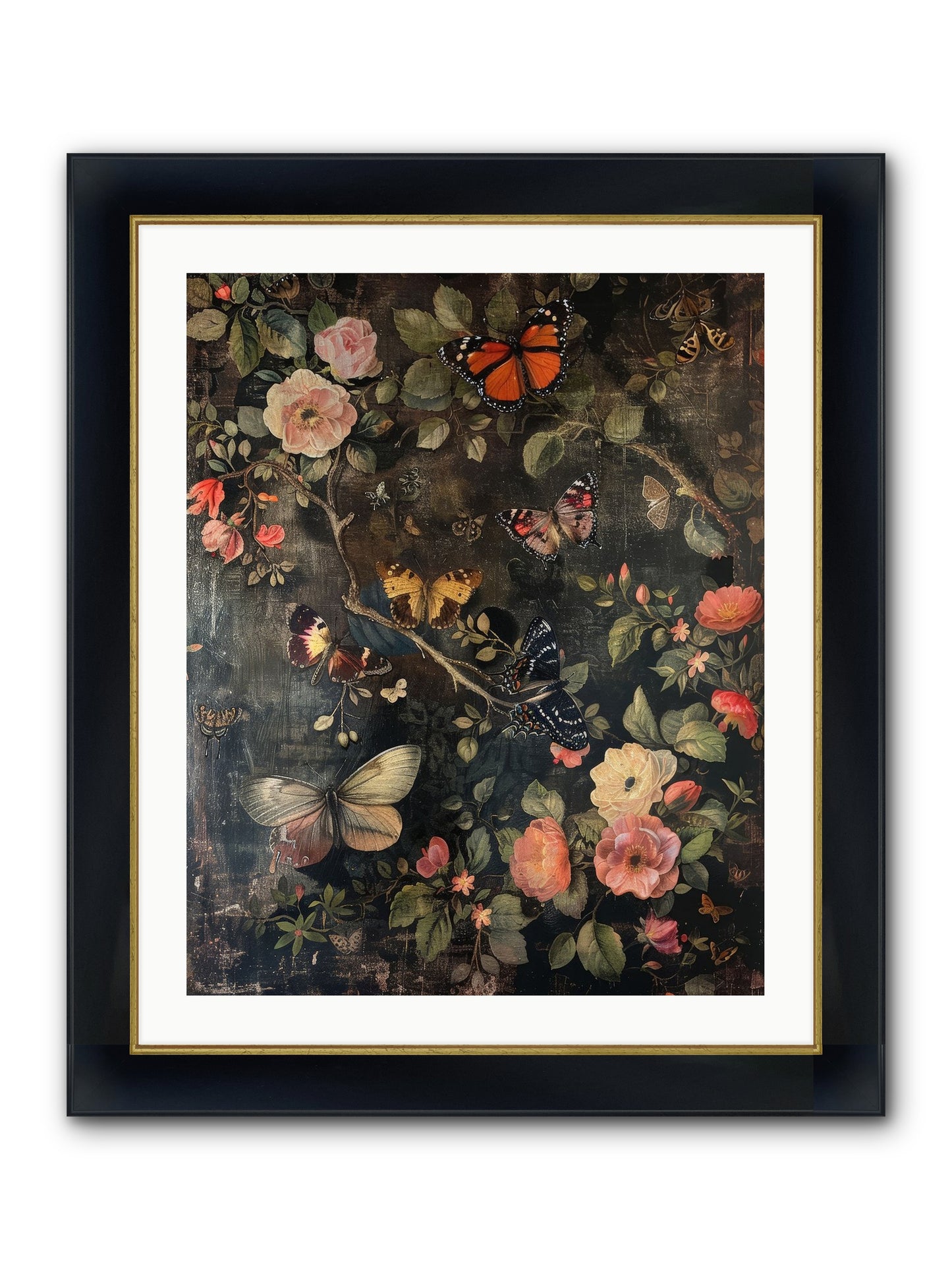 Jardin D'Automne Framed Print - Wide Black w/Gold 24x30