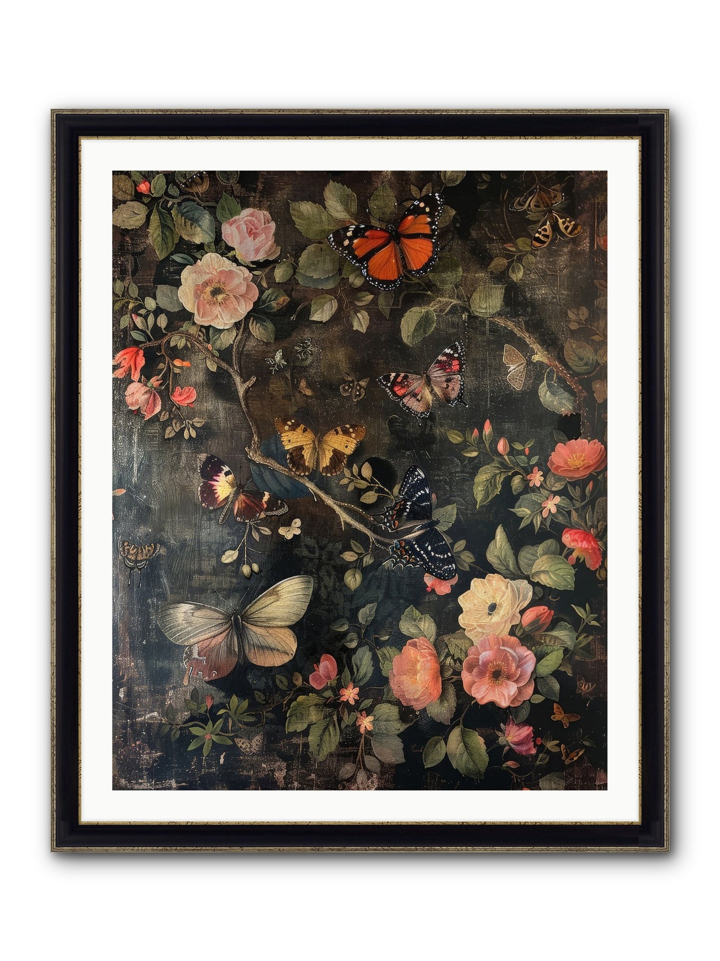 Jardin D'Automne Framed Print - Black & Gold 32x40