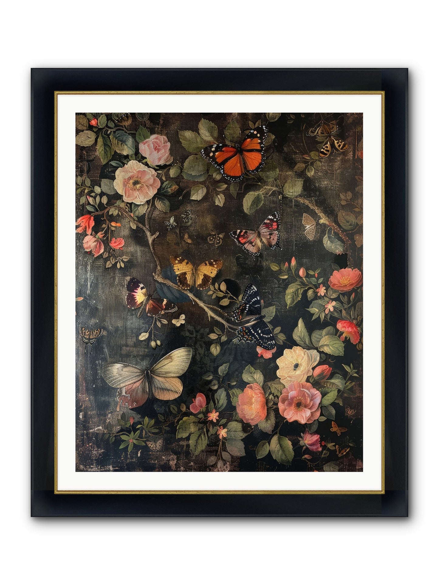 Jardin D'Automne Framed Print - Wide Black w/Gold 32x40