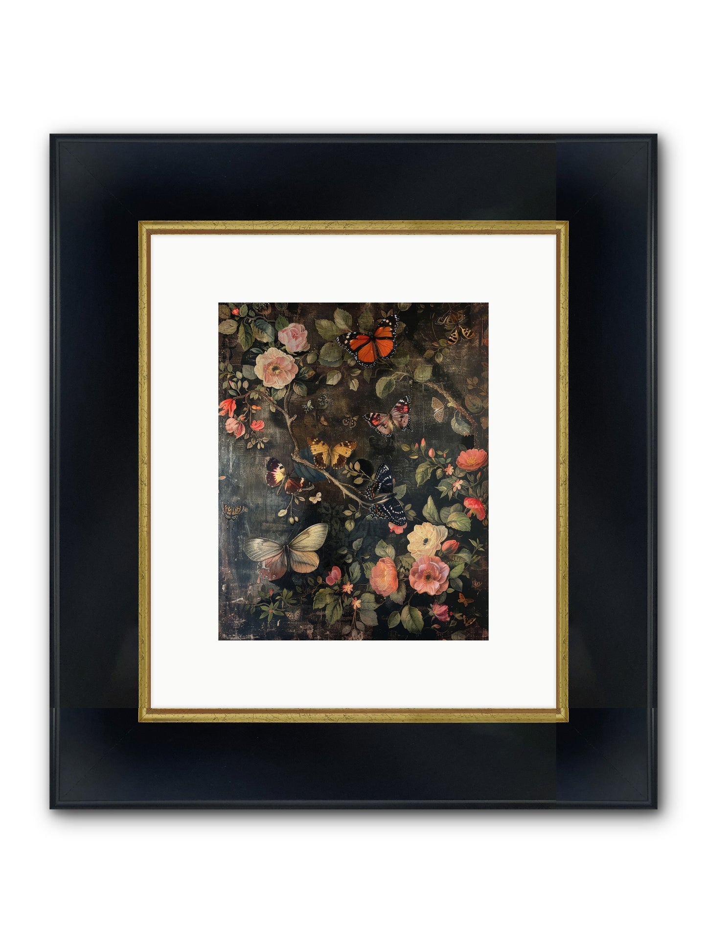 Jardin D'Automne Framed Print - Wide Black w/Gold 8x10