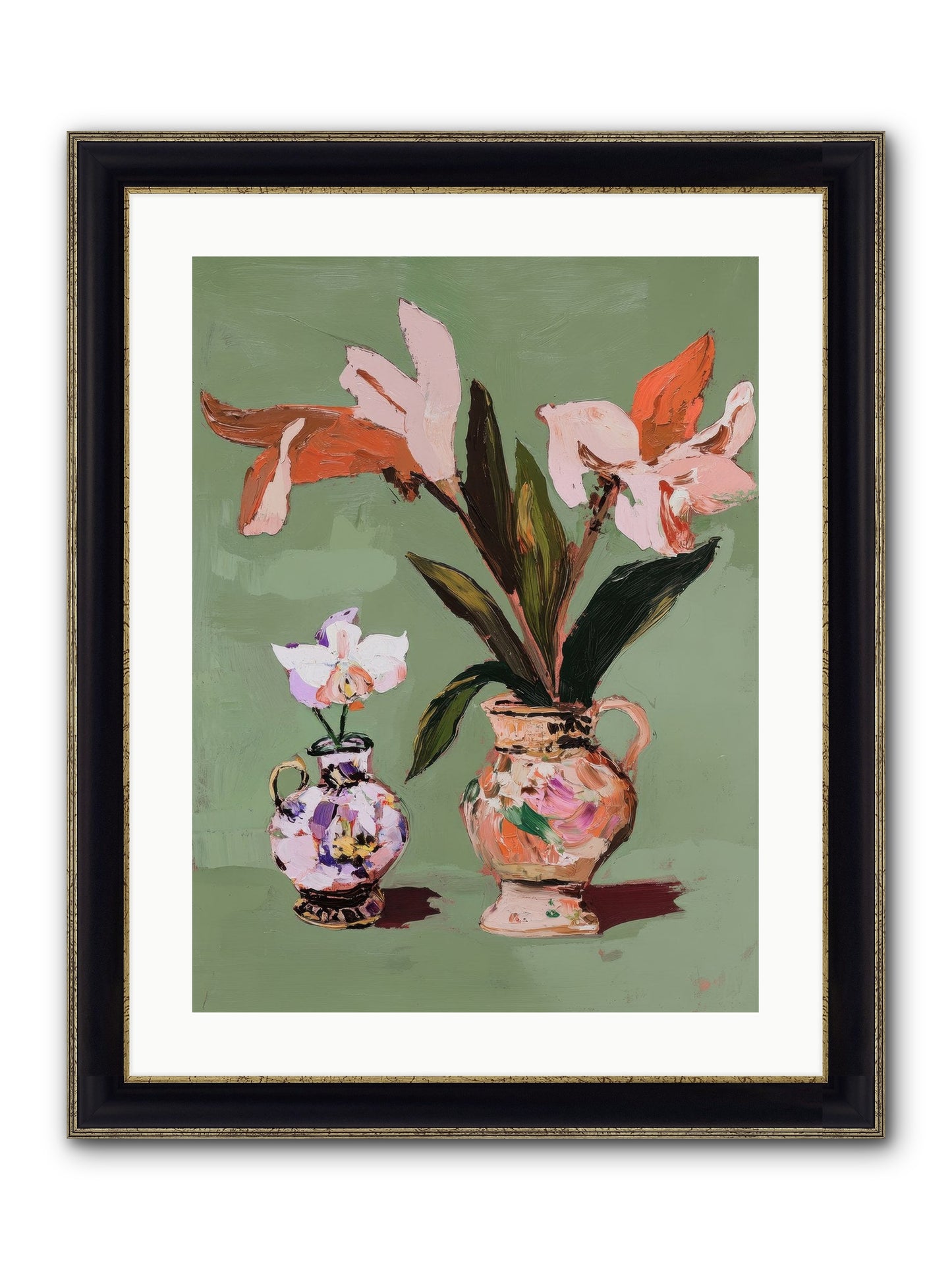 Jardin Des Plantes Postcard Framed Print - Black & Gold 18x24