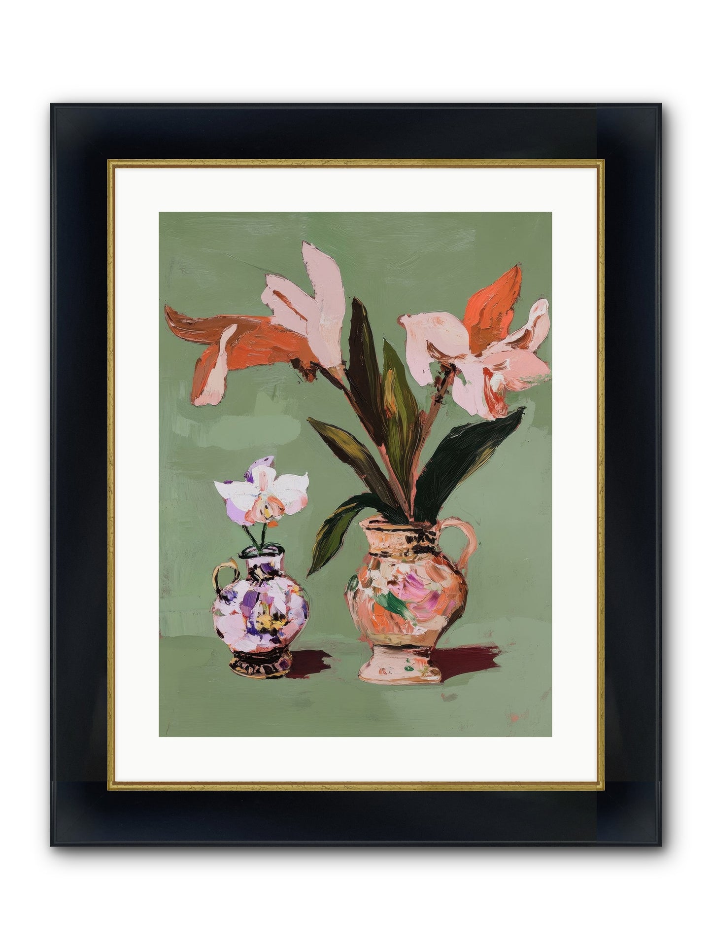 Jardin Des Plantes Postcard Framed Print - Wide Black w/Gold 18x24