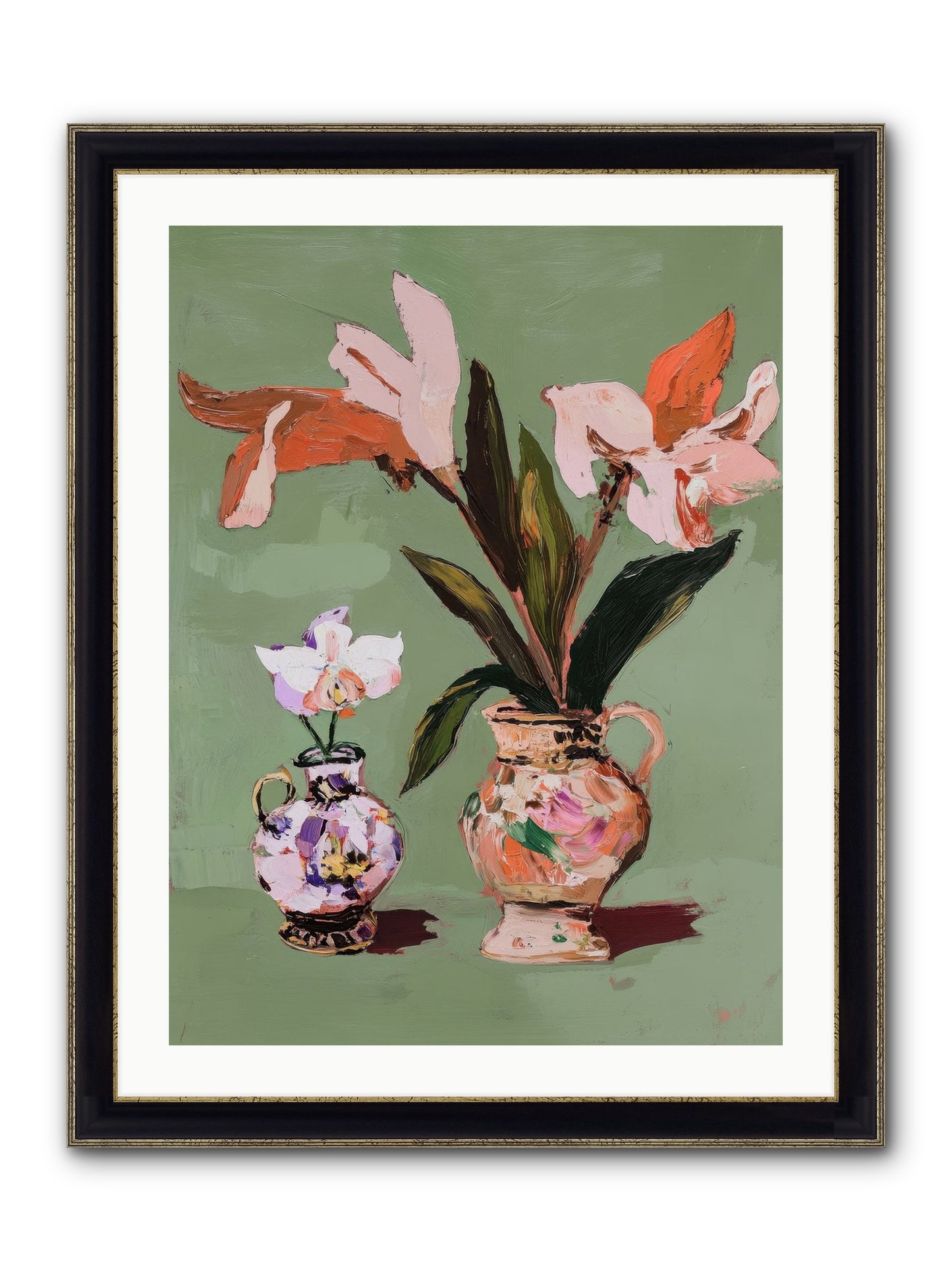 Jardin Des Plantes Postcard Framed Print - Black & Gold 24x32